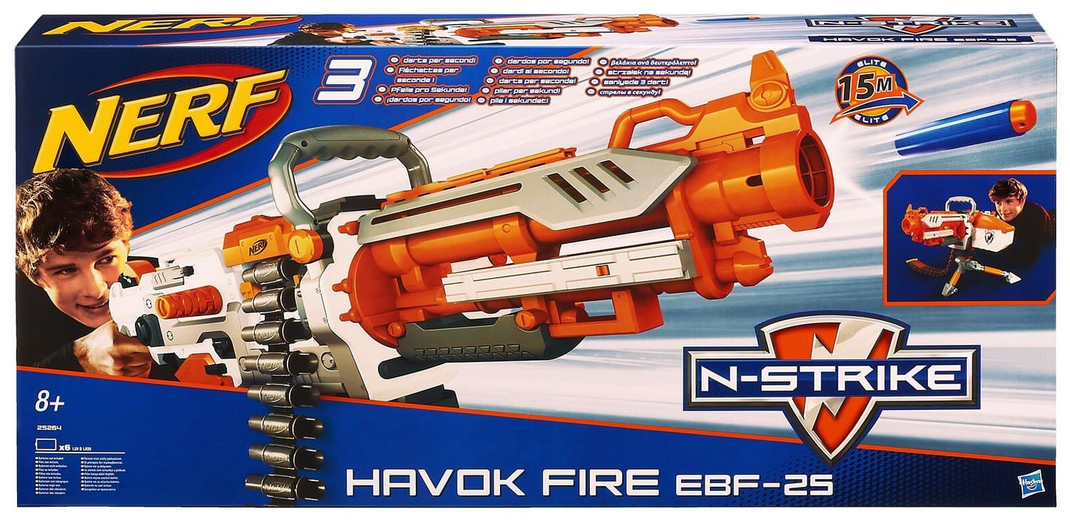 NERF N-Strike Elite Vulcan/Havok Fire EBF25 Dart Blaster (Blue & White)