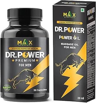 Dr Power Premium Capsules and Massage Oil For Men (30 Capsules + 20ml Oil Bottle) Combo Pack