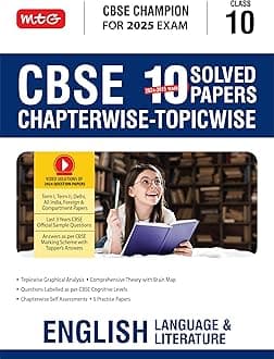 Mtg Cbse 10 Years (2024-2015) Chapterwise Topicwise Solved Papers Class 10 English Language & Literature Book - Cbse Champion For 2025 Exam Pyqs (Based On Latest Pattern)