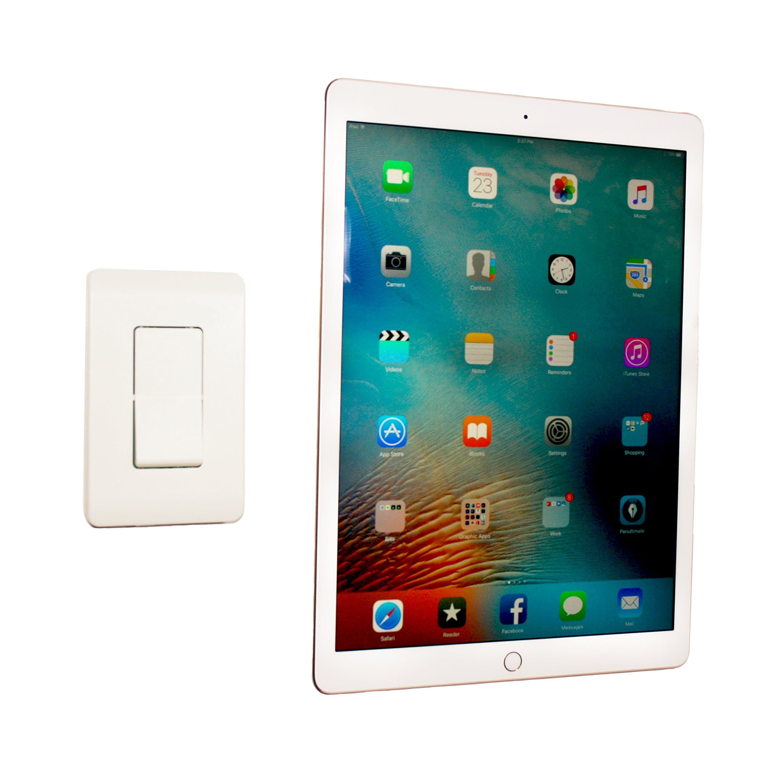 Padtab 2: The Original Damage-Free Universal Tablet Ipad Wall Mount Dock System Kit (Includes Mounts For 2 Locations) All Ipads, Tablets, Smartphones White