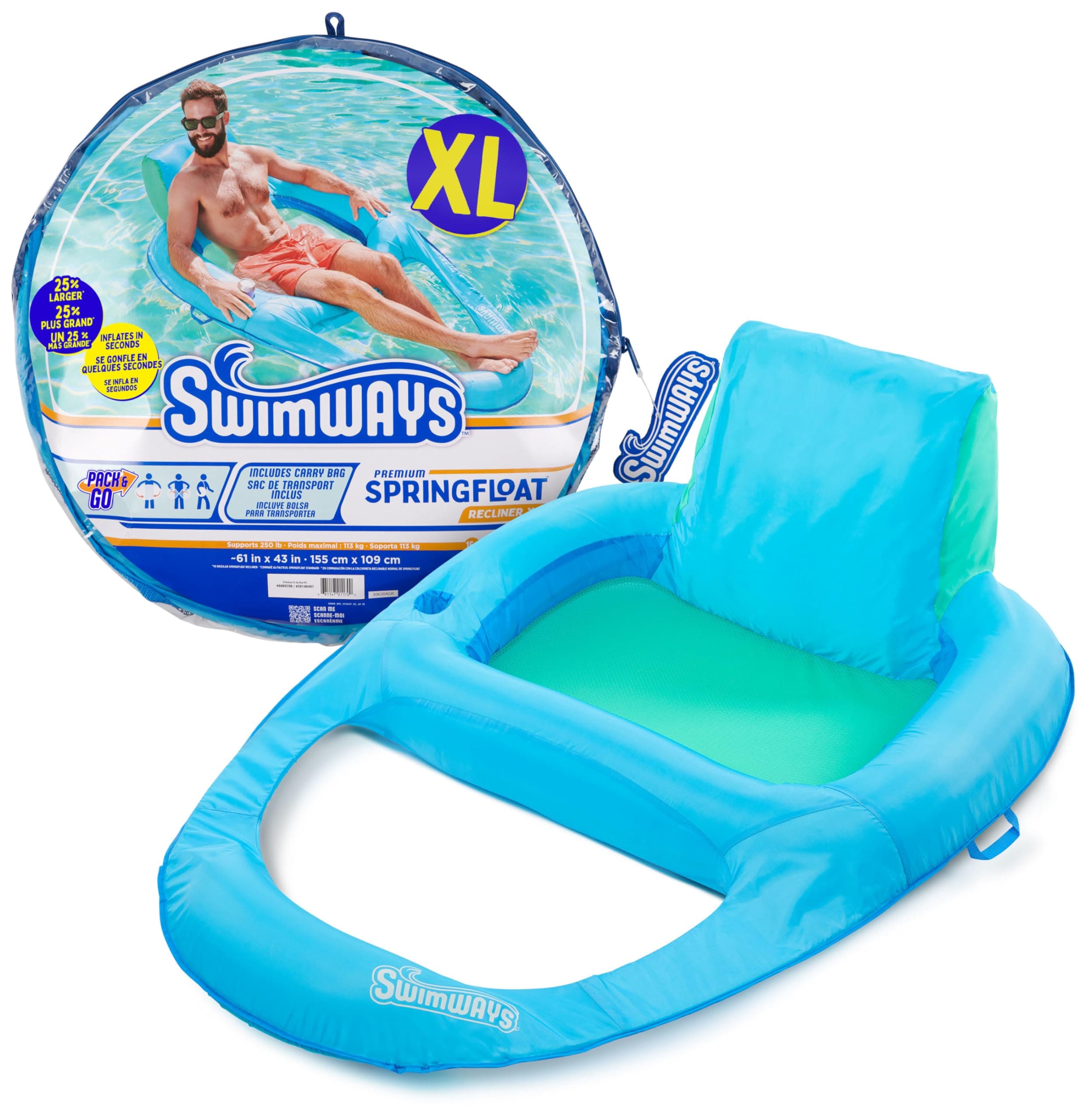 SwimWays PREM ReclinerXL SkyBlue