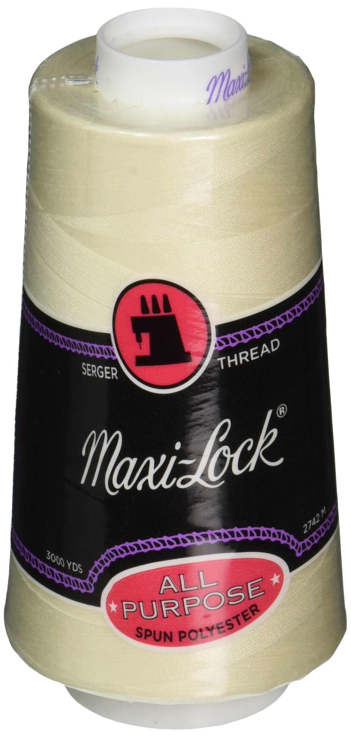 American & Efird 32674 Maxi-Lock All Purpose Serger Thread 3,000 Yards Eggshell