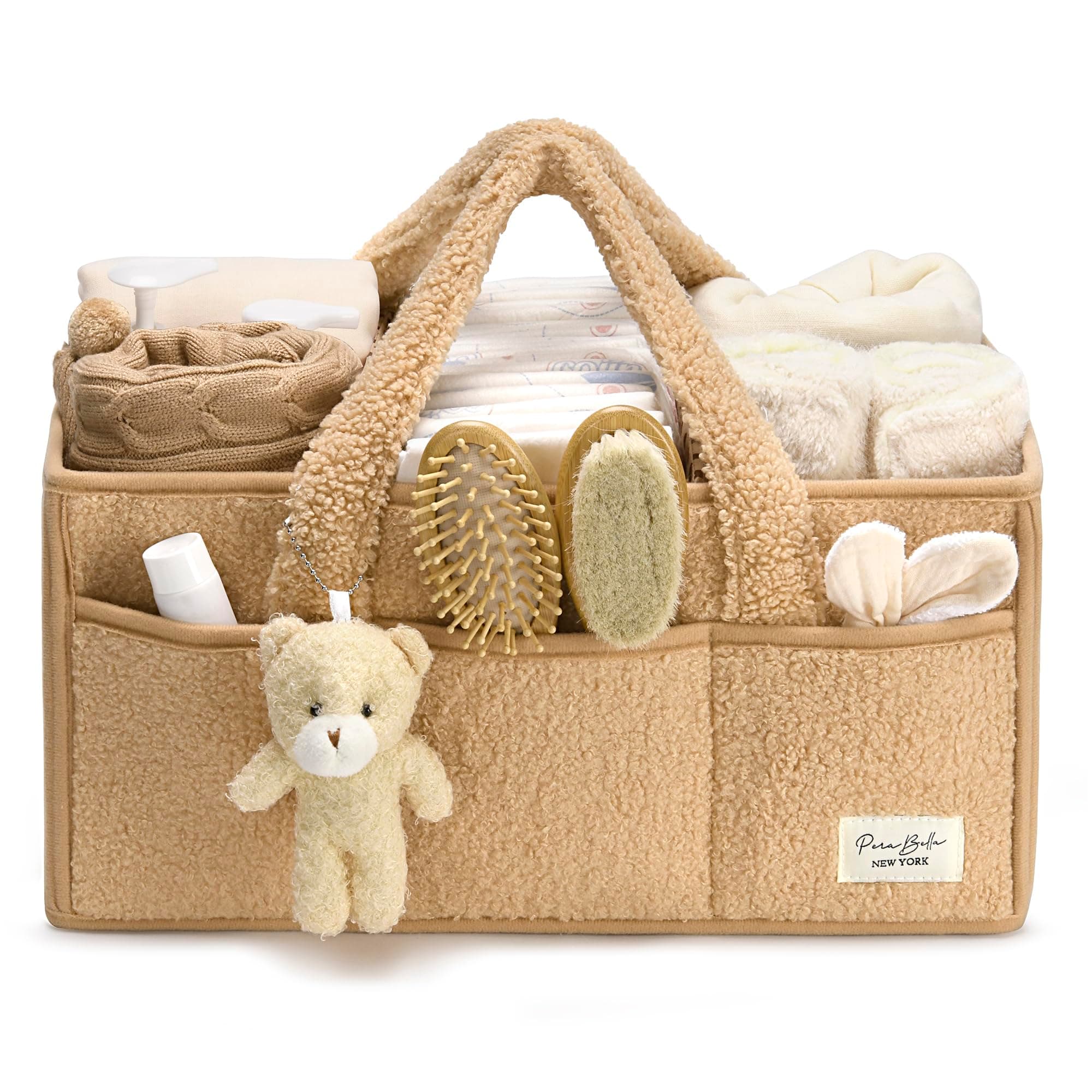 PeraBella Diaper Caddy Organizer for Changing Table, Storage Basket for Wipes, Car and Nursery Organizer, Portable Storage