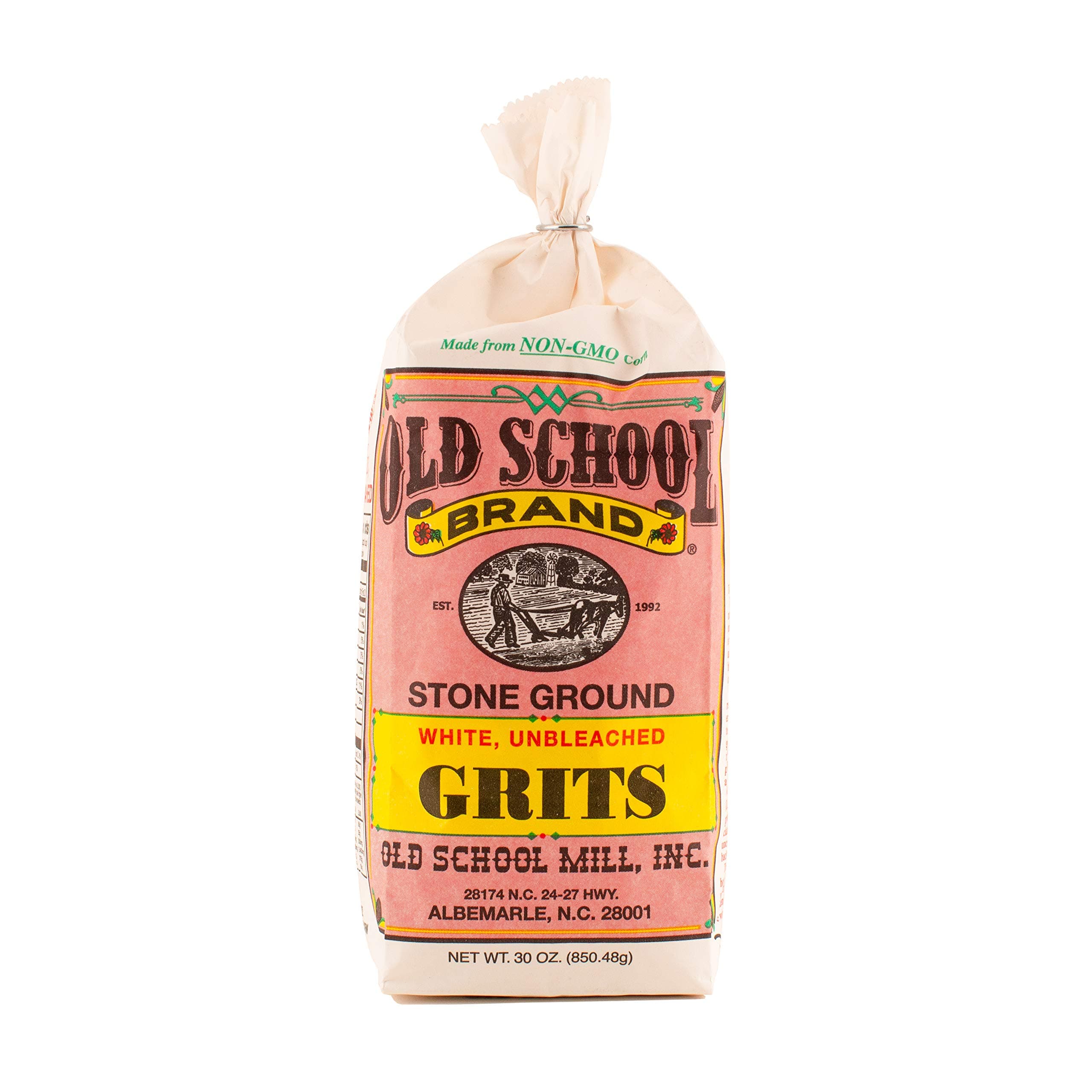 Old School Stone Ground White Corn Grits Non-GMO 32 ounces