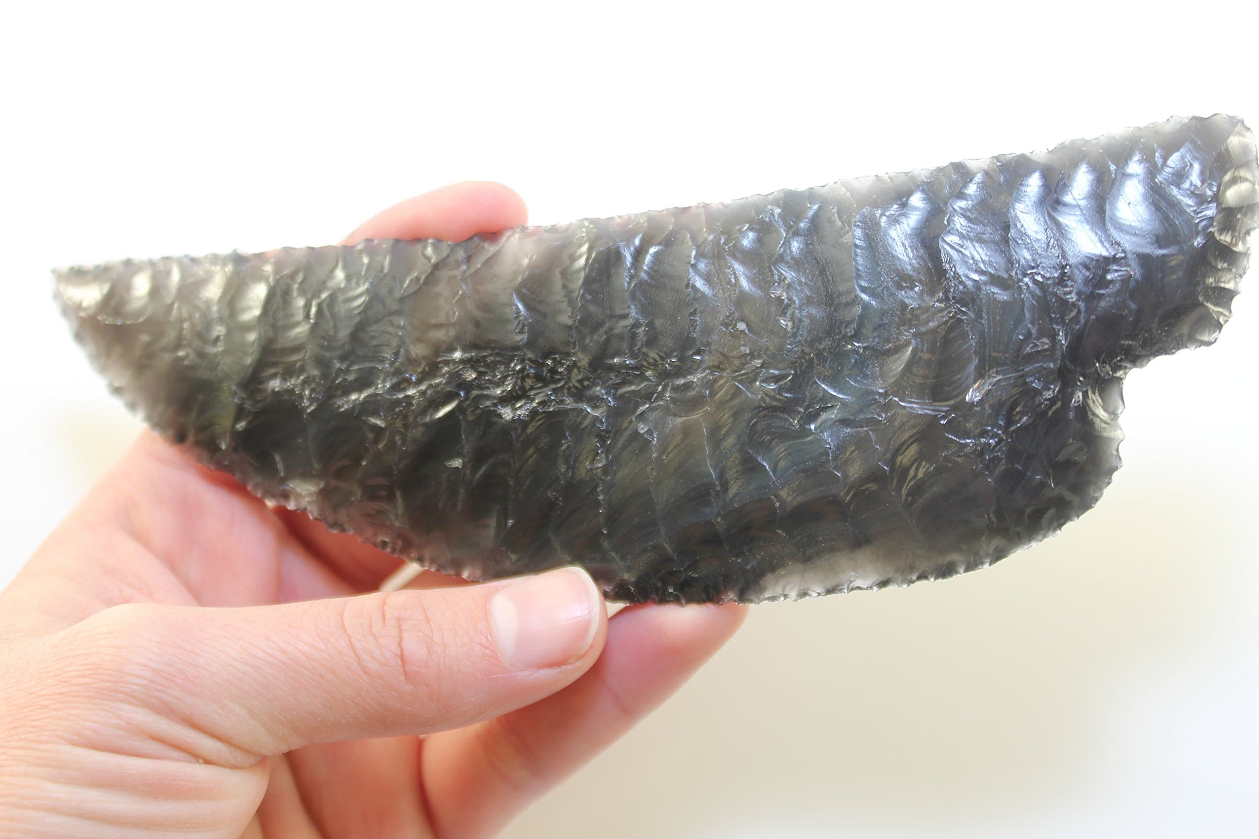 6" Long Davis Creek, CA Rainbow Obsidian Flint Knapped/Knapping Pressure Flaked Domed Knife Blade/Dagger/Gem Point Great D.I.Y. Knife Project For Cosplay Game of Thrones Dragon Glass