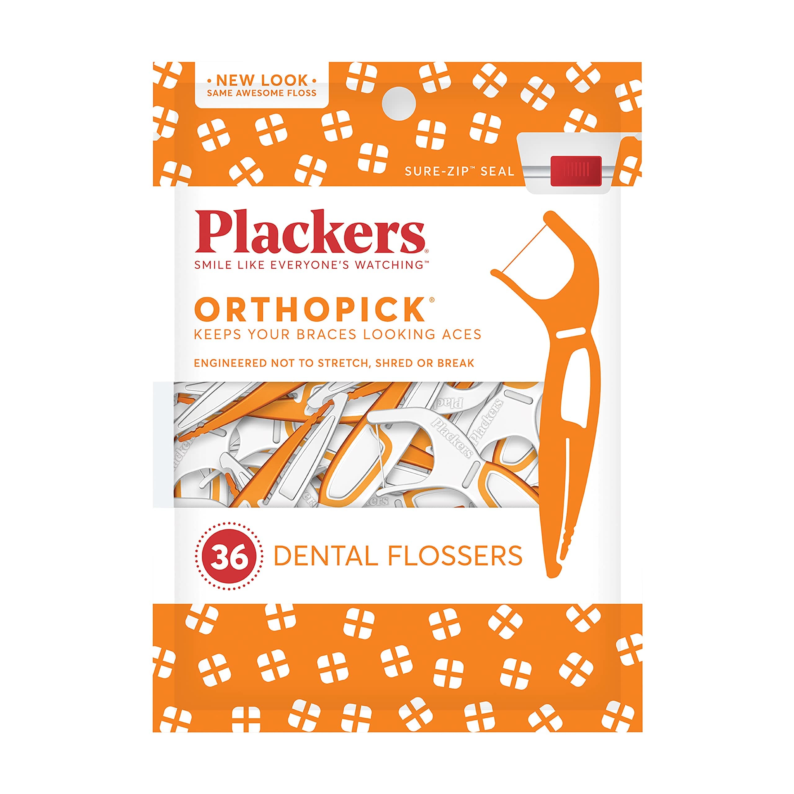 Plackers Orthopick Dental Flossers, 36 Count