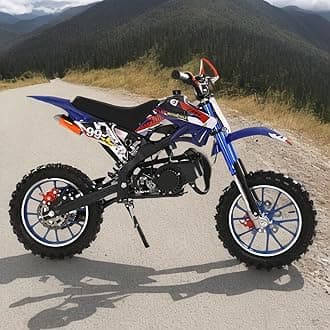 Kids dirt bike - 50cc Dirt Bikes Gas Mini Bike Kids Motorcycle, Upgrade Pit Bike Mini Motorcycle for kids, Off Road Tires, Front Rear Disc Brakes, Pull Start, Pocket Bike Gift for Child Teens