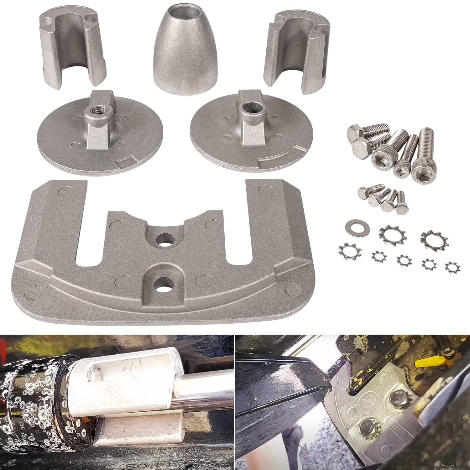 Complete Aluminum Anode Kit Compatible with 2004+ Mercruiser Bravo 3 III Drives Sterndrives Replace for CMBRAVO3KITA, 888761Q02, 888761Q04
