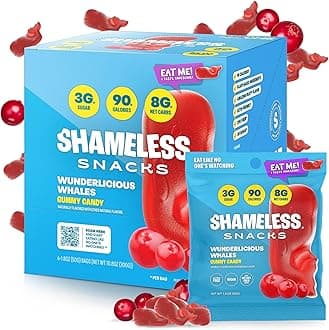 Snacks - Healthy Low Calorie Snacks, Low Carb Keto Gummies (Gluten Free Candy) - 6 Pack Wunderlicious Whales