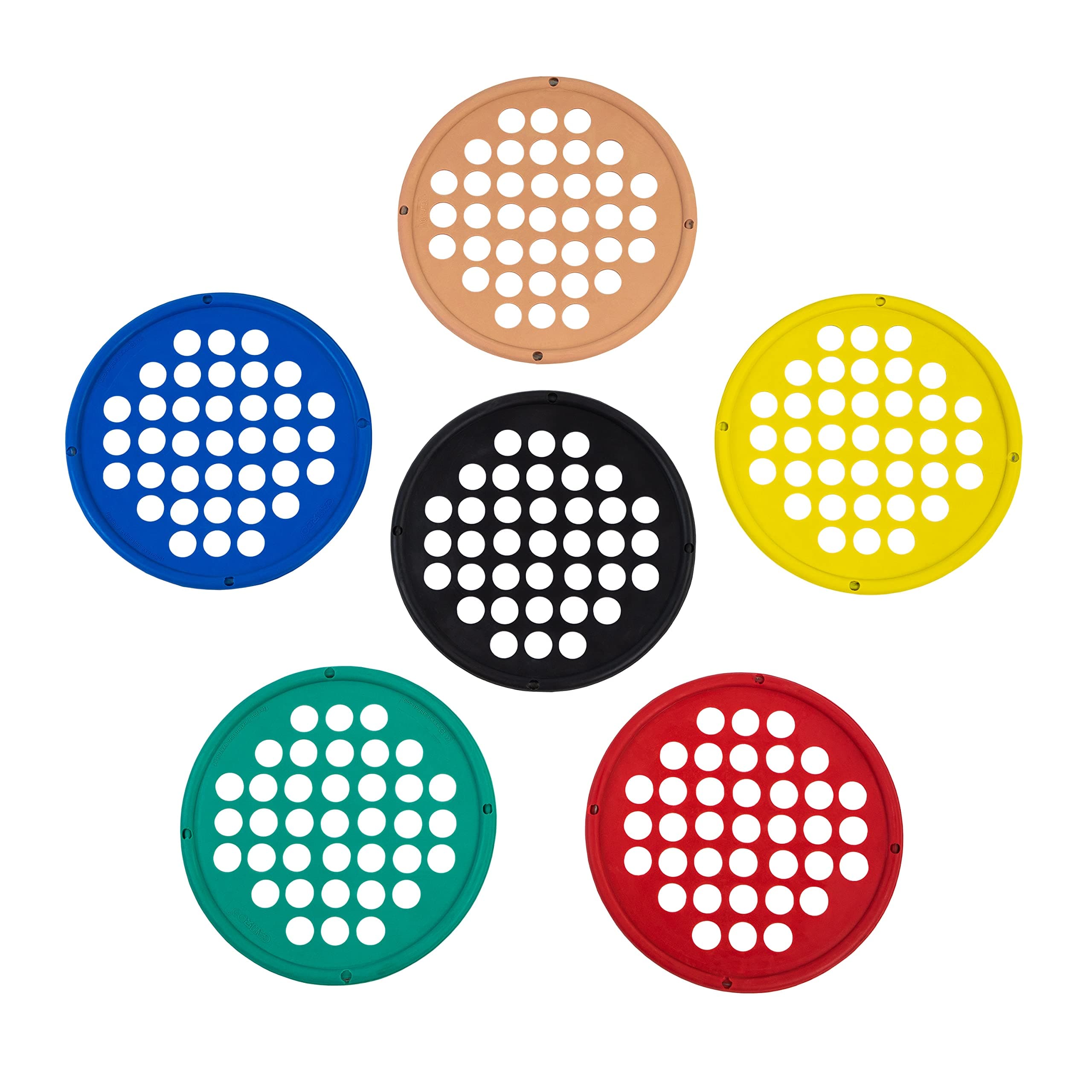 CanDo Web Hand Therapy Device, Latex-Free, 7" Diameter, Set (Tan, Yellow, Red, Green, Blue, Black)