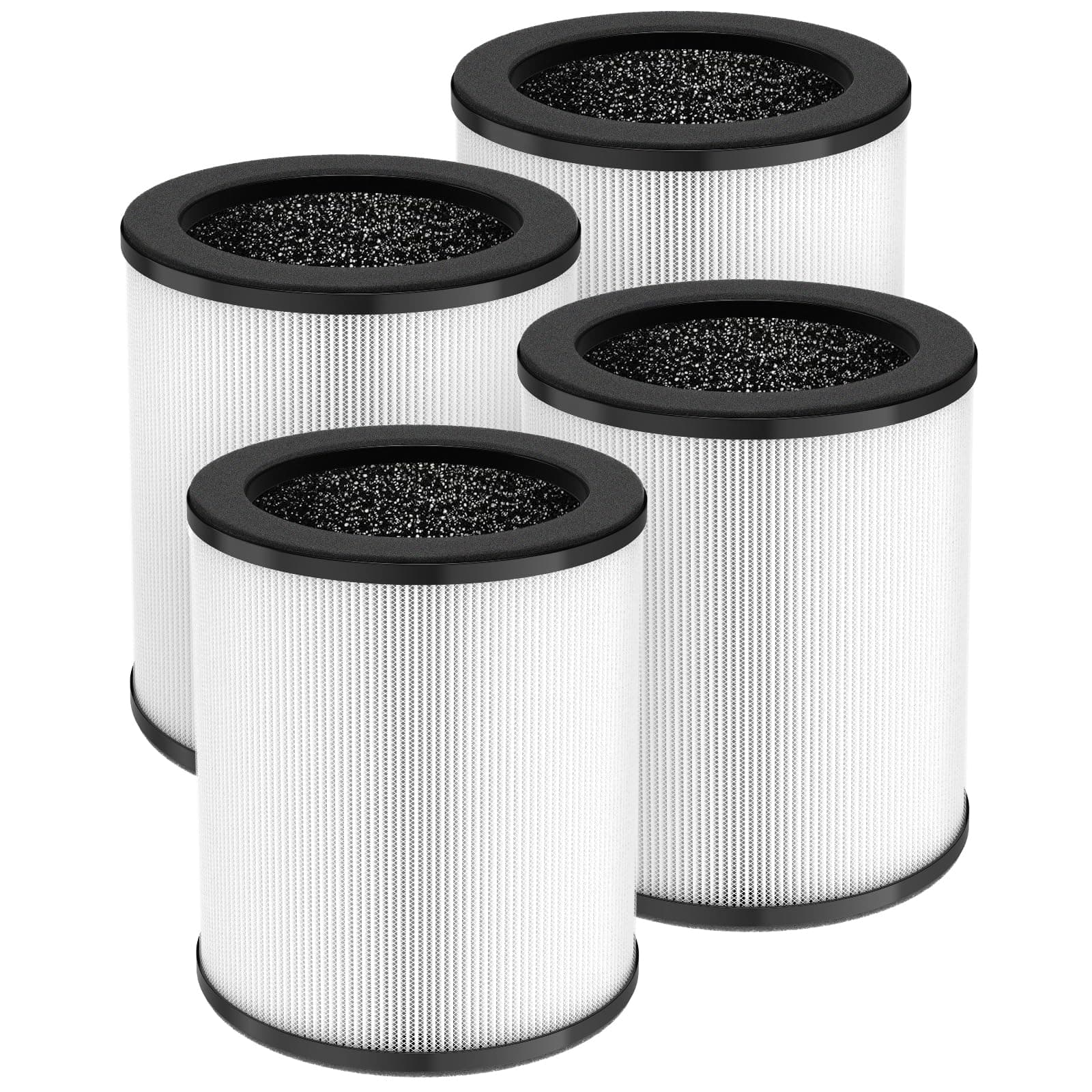 4 Pack KJ80 Replacement Filter, 3-in-1 KJ80 H13 HEPA Filter High Efficiency Air Purifier Filter Replacement for Druiap KJ80 (Not for KJ150 Model Air Purifier), Compared to part# AF3080