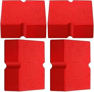 4 Pcs Jumbo Cross-Cut Grid Sponge, Premium Foam Car Wash Sponge for Professional Car Detailing, Soft Big Red Sponge Easy Grip Scratch-Free Extra Absorbent Sponge for Auto Multi Cleaning