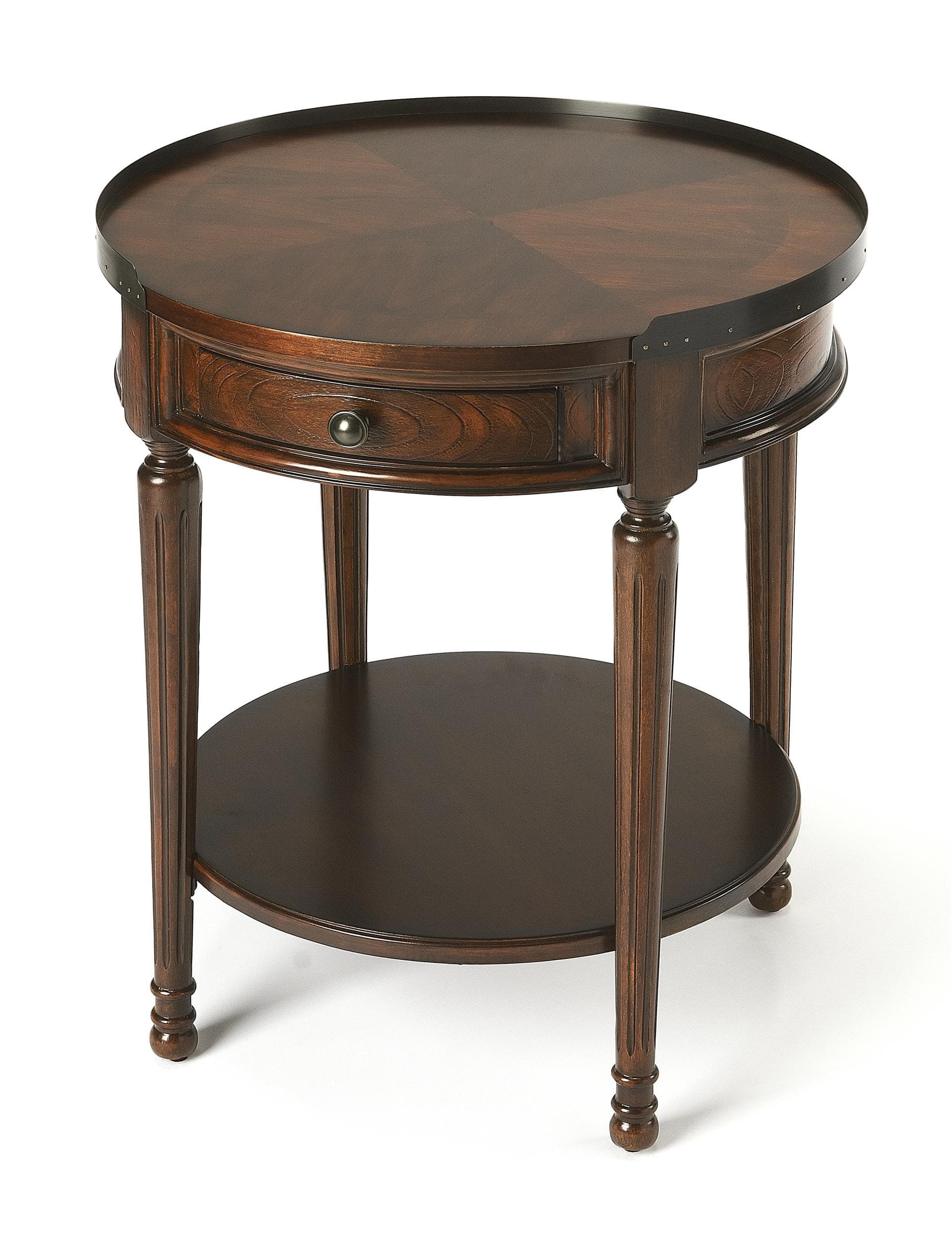 Butler Specialty Transitional Round Accent Table in Plantation Cherry