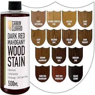 Wood Stain Water Based | Dark Red Mahogany | 500ml | Interior Furniture Stain | Light & Dark Stains | Eco-Friendly & Non-Toxic Wood Dye | Easy Application | Quick Dry & Low Odour