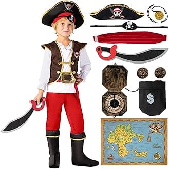 Spooktacular Creations Halloween Pirate Costume Kids, Boys Pirate Costume Set for Toddler Halloween DressUp, Themed Party