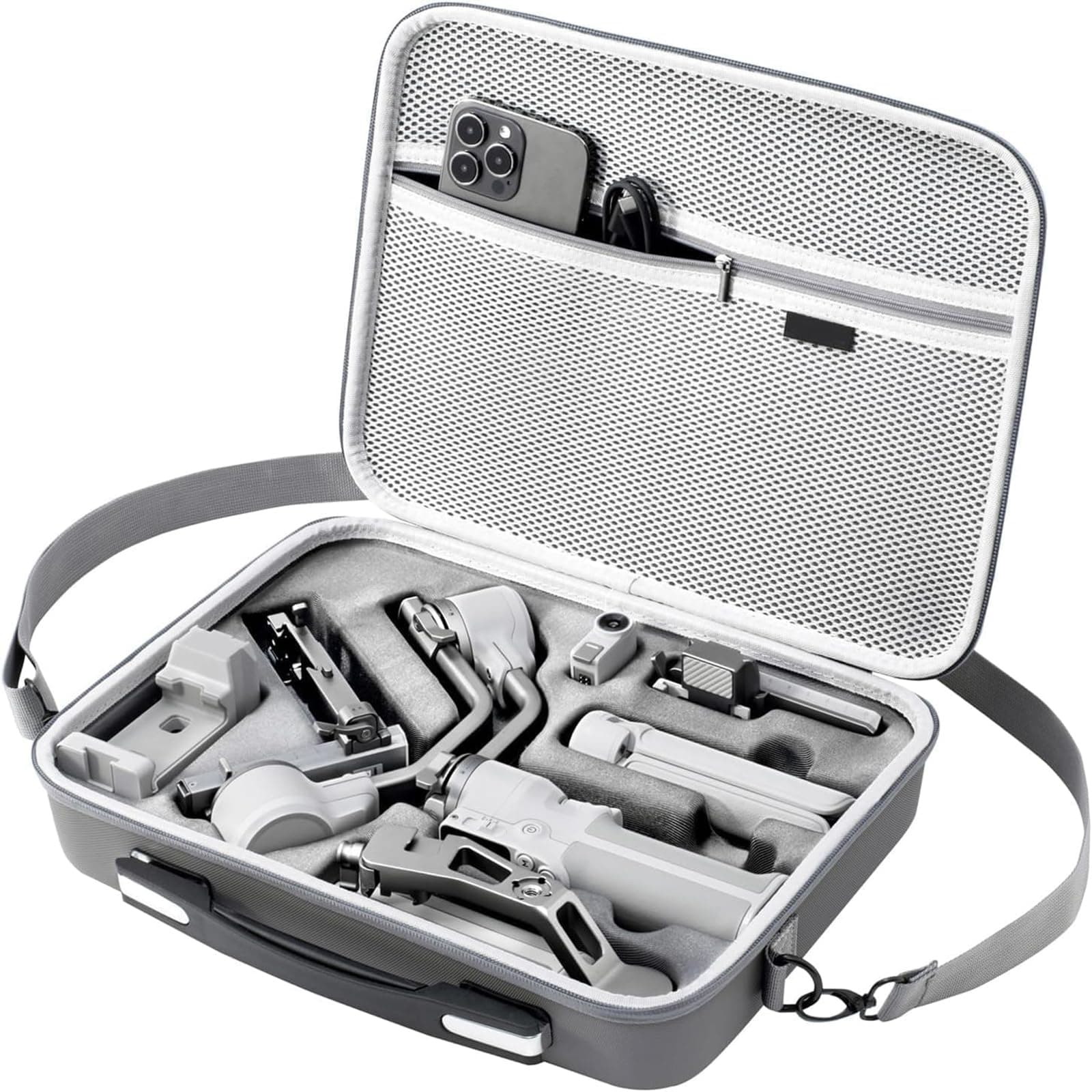 RS 4 Mini Carrying Case, Portable PU Leather Storage Case Travel Shoulder Bag for DJI Ronin RS4 Mini Gimbal Stabilizer and Accessories