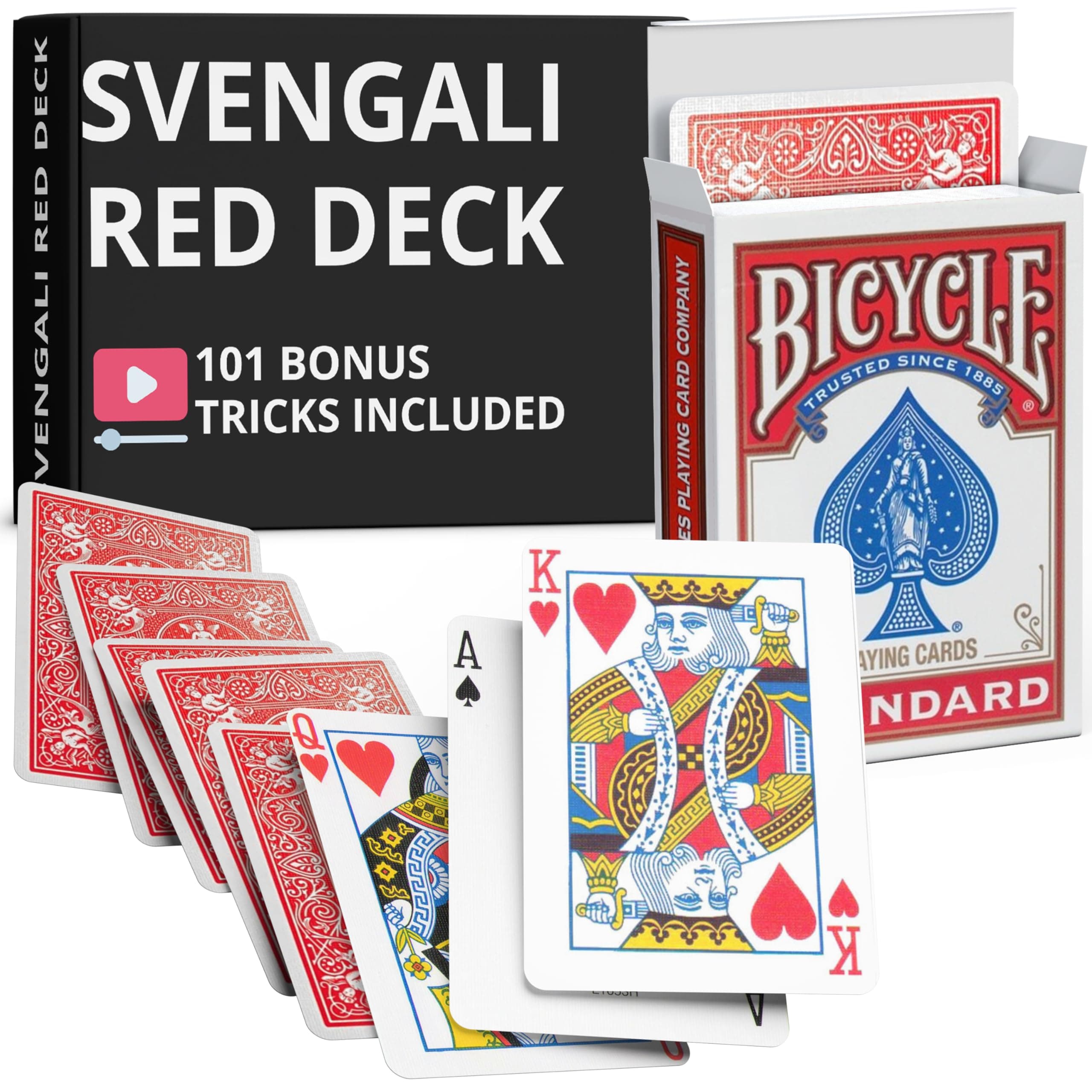 Precision Red Rider Back Bicycle Svengali Deck with Instructions for 100+ Tricks (Unspecified)
