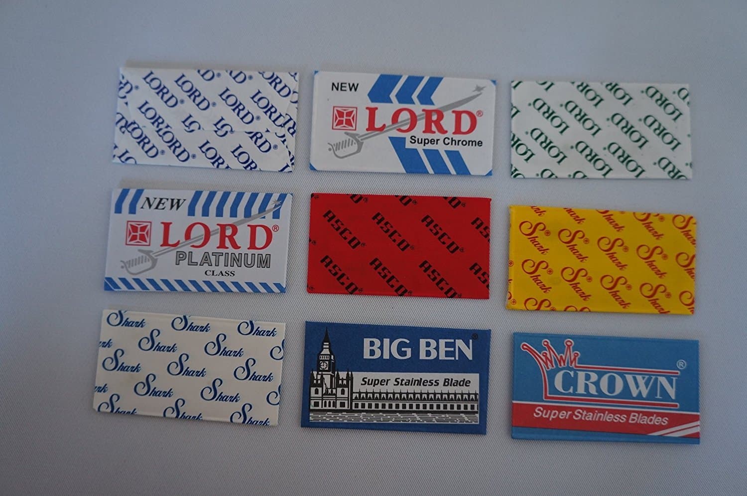 18 Lord Shark ASCO BIGBEN Crown DE Blade Sampler