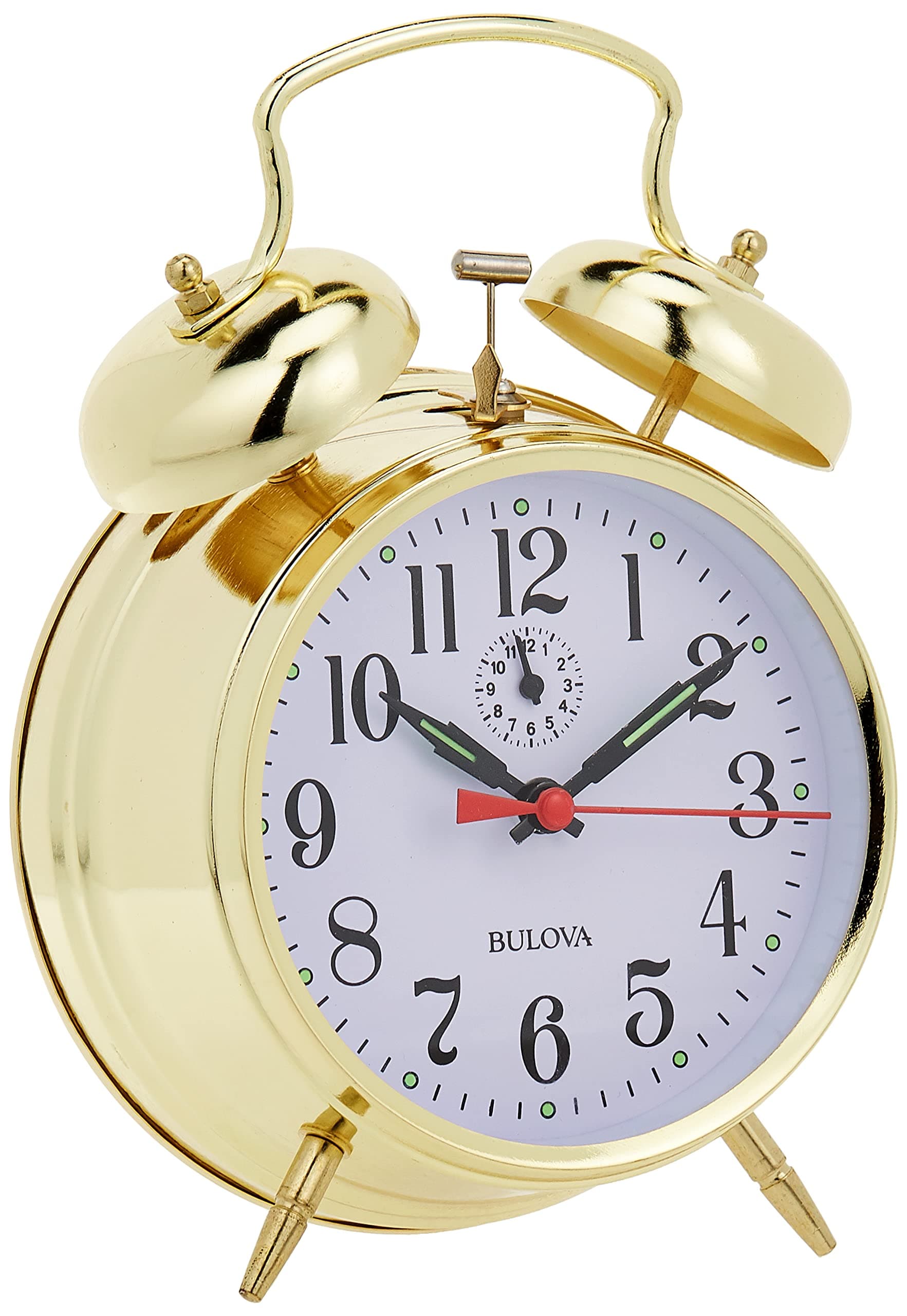 Bulova B8124 Bellman Alarm Clock, Gold