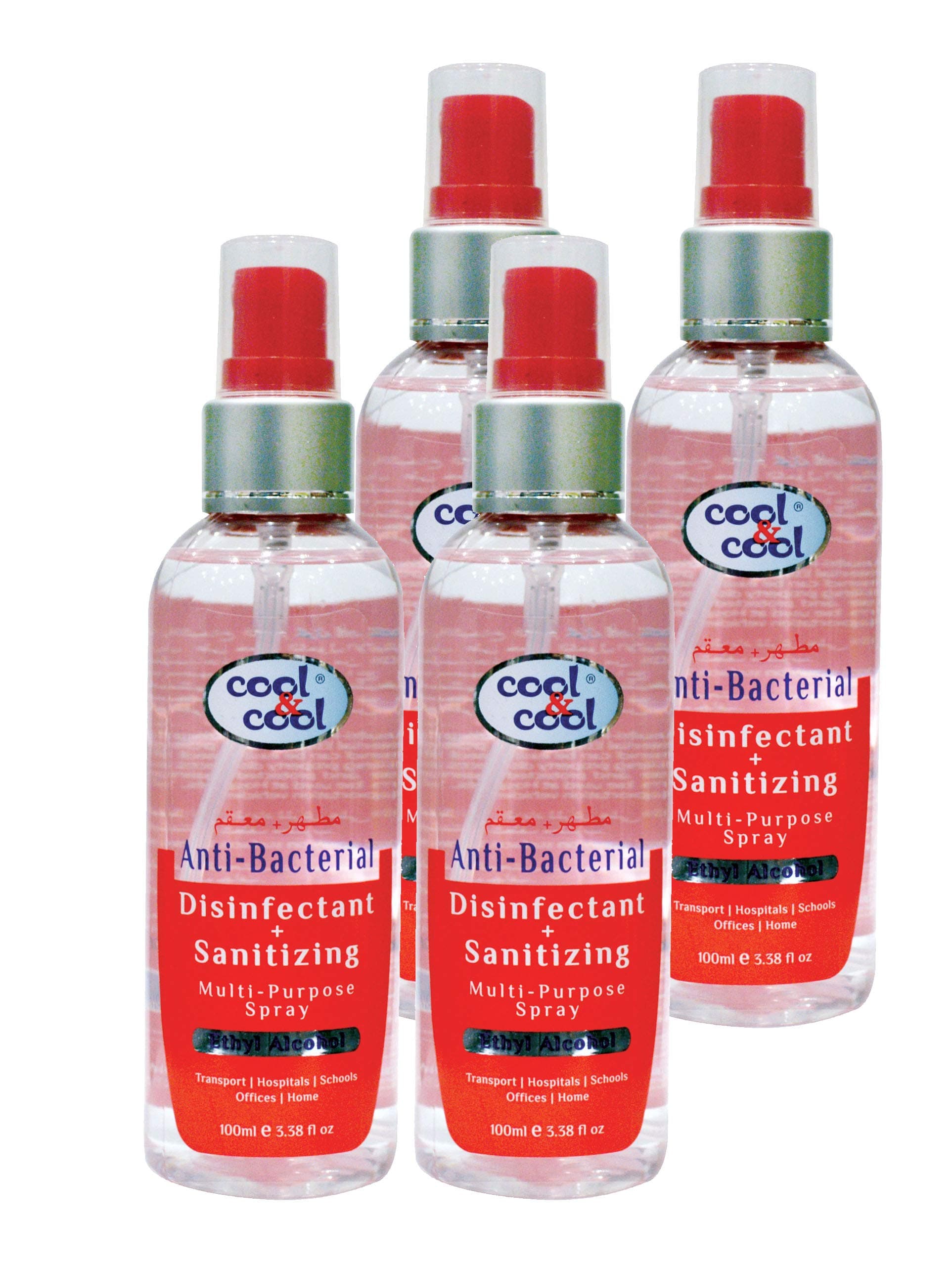 Anti Bacterial Disinfectant +Sanitizing Multi -Purpose Spray, 4 X 100 Ml