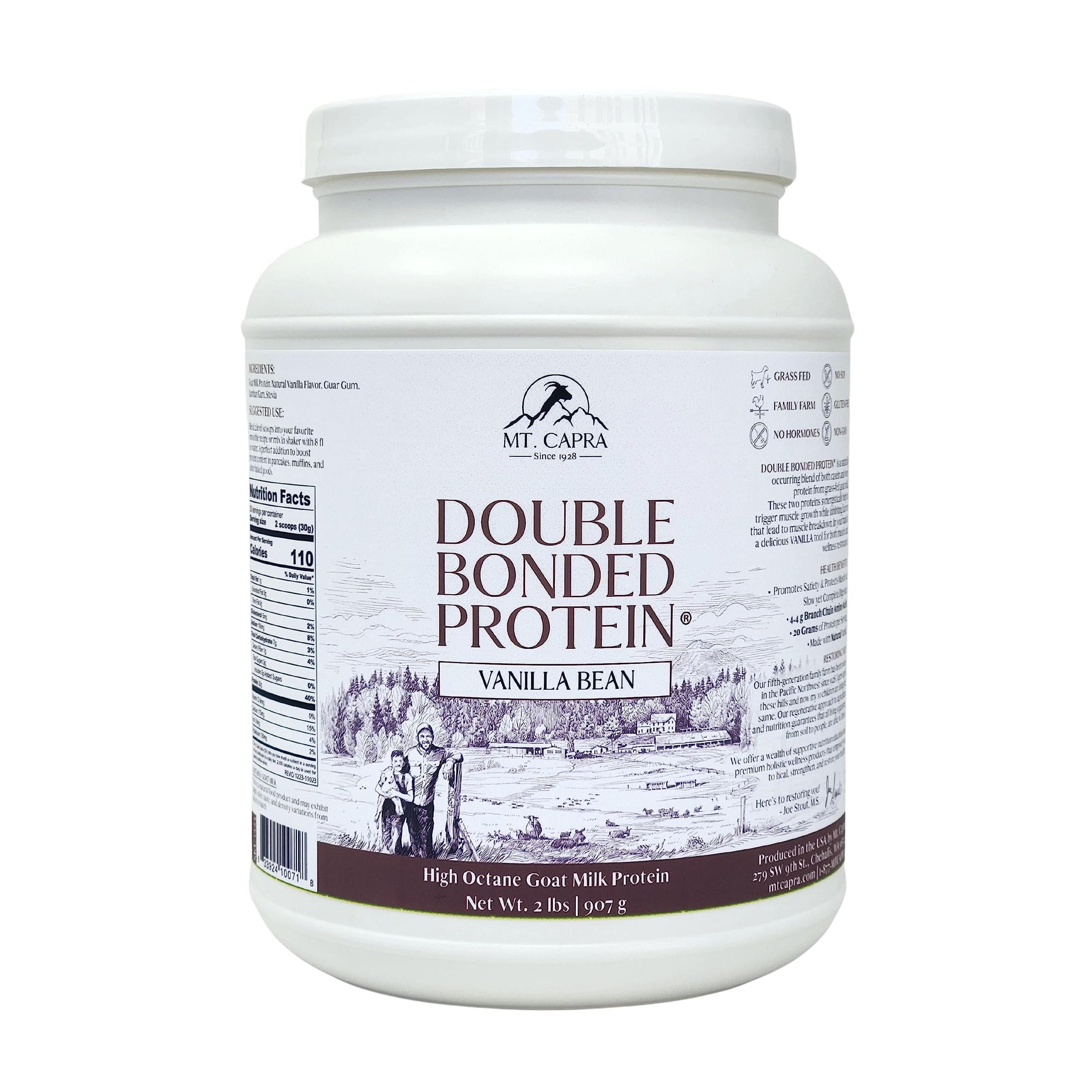 MT. CAPRA SINCE 1928 Double Bonded Protein - Vanilla Bean - 2 Lbs, 2 Pound