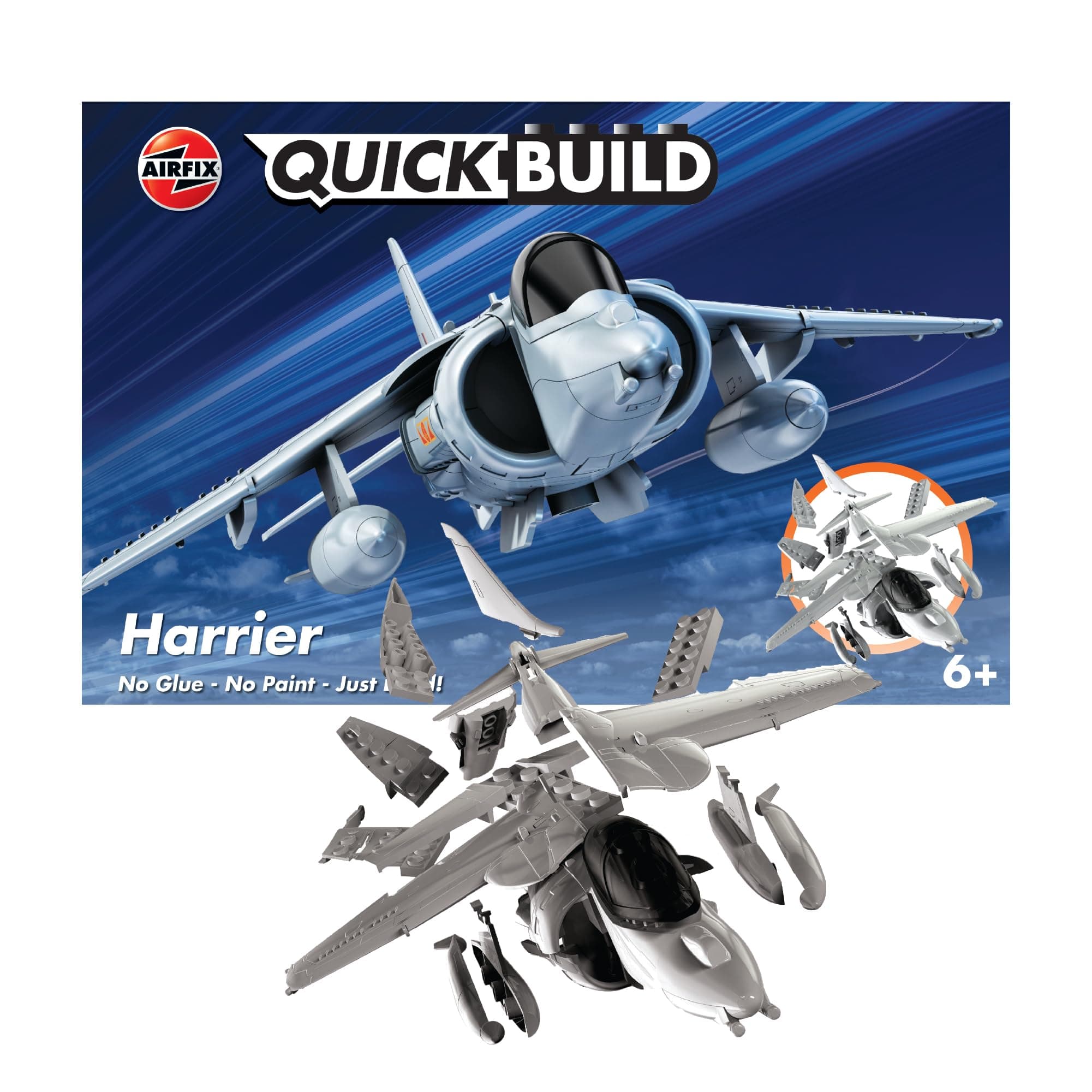 Airfix Quickbuild Harrier Plastic Model Kit Grey