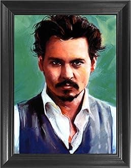 Johnny Depp Actor 3D Poster Wall Art Decor Framed Print | 14.5x18.5 | Lenticular Posters & Pictures | Memorabilia Gifts for Guys & Girls Bedroom | Sweeney Todd Movies & Celebrity Fan Picture Artwork