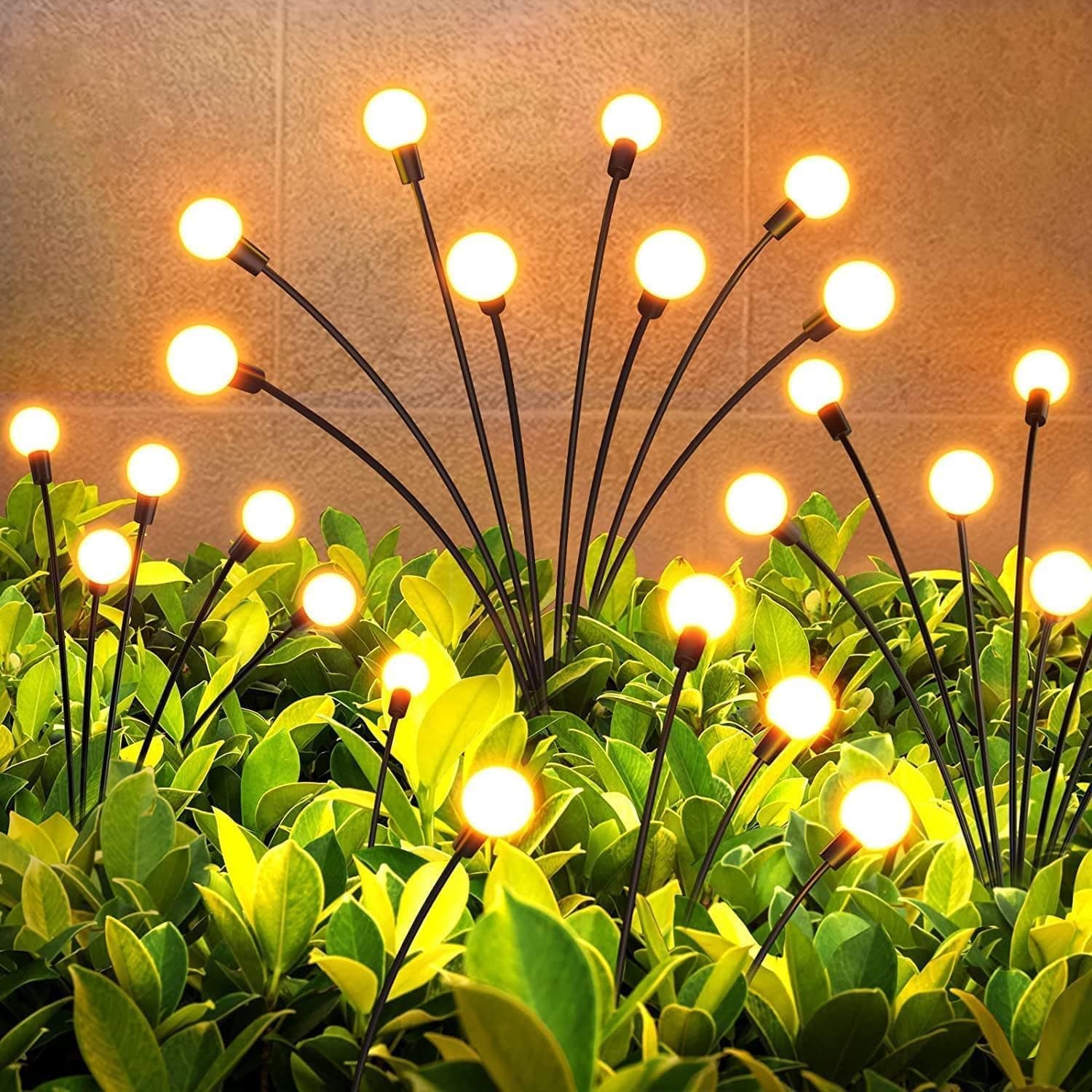 Grylan Firefly Outdoor Solar Lights | 8 LED with Flash Mode Starburst Swaying Solar Garden Light Outdoor Decoration Waterproof Path Lights for Pots, Balcon, Pathway (Pack of 1)