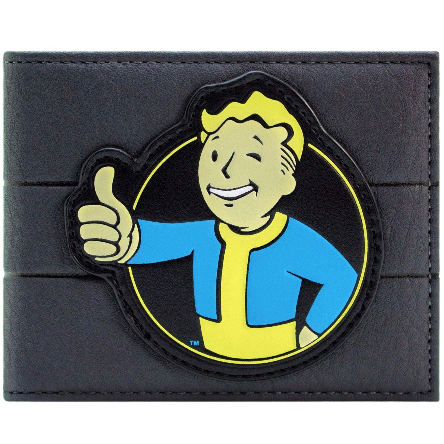 Fallout 4 Vault Boy 111 Thumbs Up Charisma Perk Grey ID & Card Bi-Fold Wallet