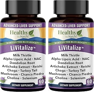 28-in-1 Advanced Liver Support with Milk Thistle – Liver Cleanse & Detox Supplement - Dandelion Root NAC Alpha Lipoic Acid Artichoke Extract Reishi Chaga Turkey Tail Mushroom Formula (2 Pack)