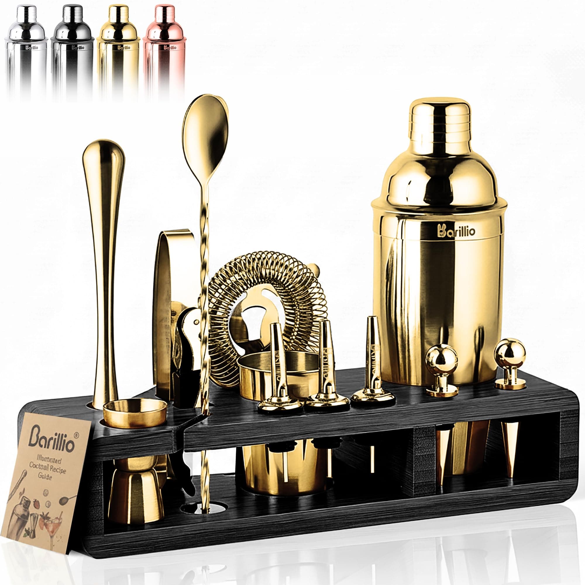 barillio Bartender kit Black Stand Gold Tools…