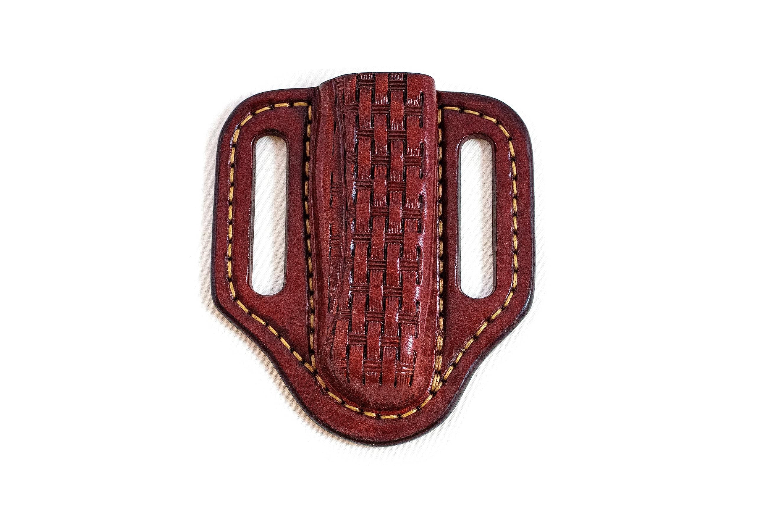 Pancake custom sheath made for Buck 110 knife, tooled leather knife case, holster for Buck knife, every day carry knife, handmade leather sheath