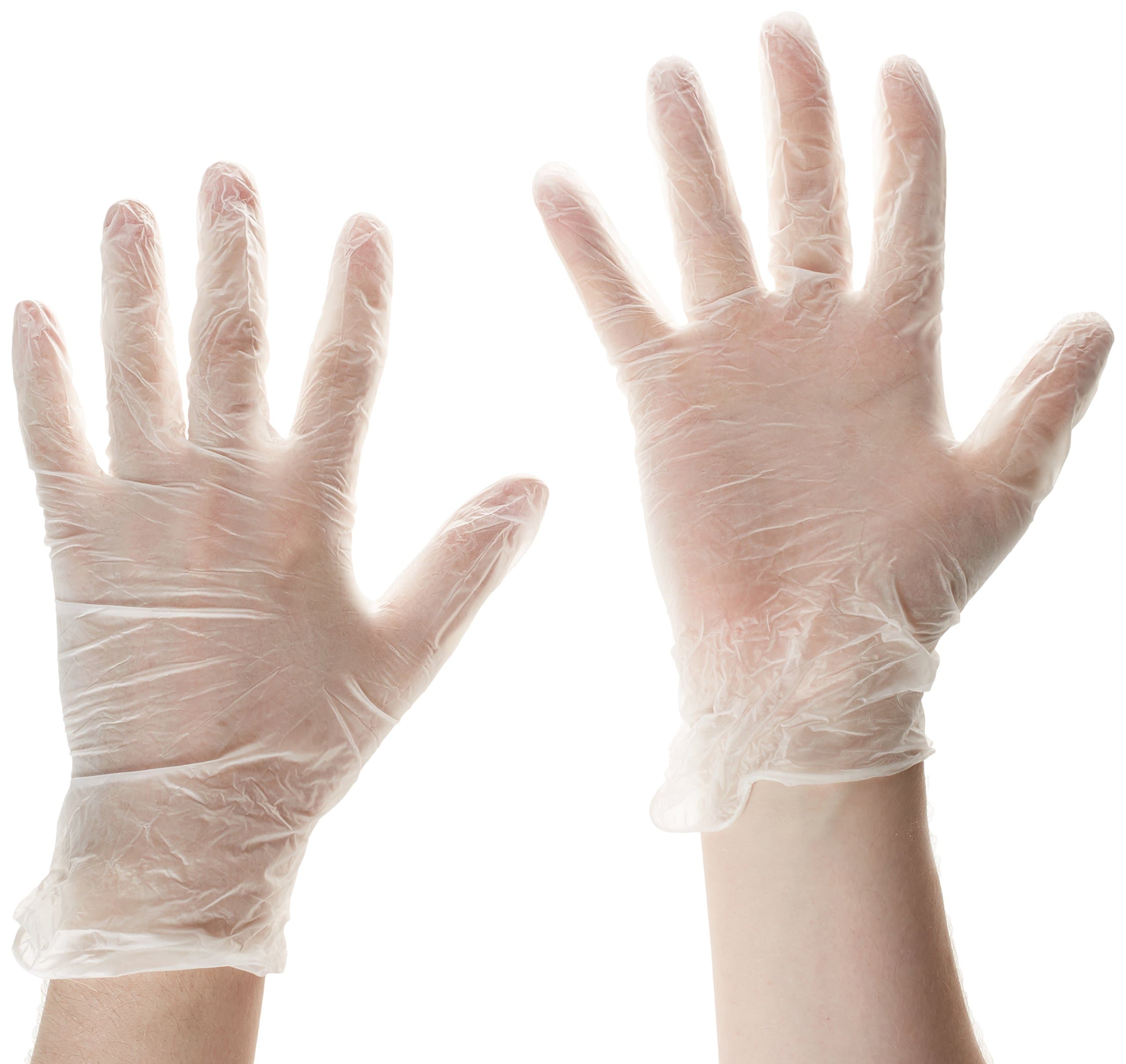Evergrade 0253 Clear Powdered Vinyl Gloves Size Medium (Box100)