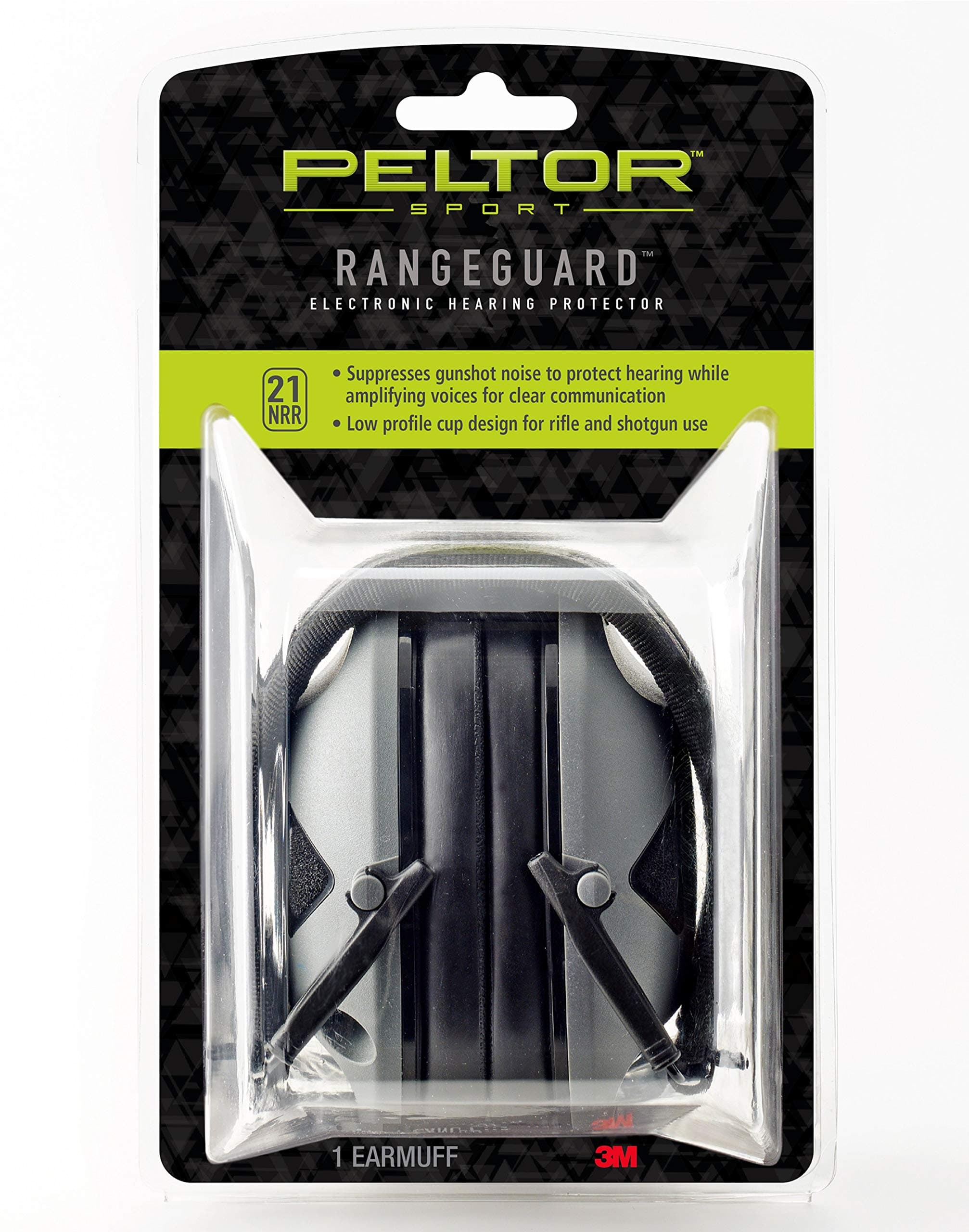 Peltor Sport RangeGuard Electronic Hearing Protector, NRR 21 dB, Ear Protection for the Range, Shooting and Hunting