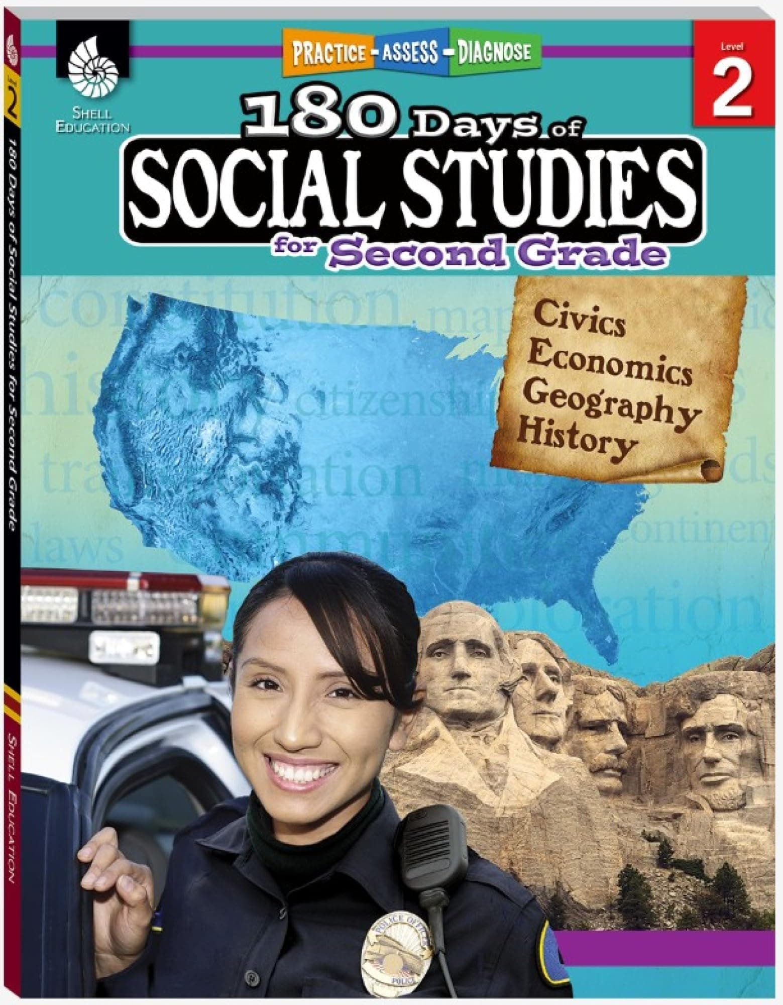 180 Days™: Social Studies for 2nd Grade Practice Workbook for Classroom and Home, Cool and Fun Practice Created by Teachers