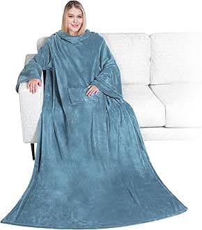 PAVILIA Wearable Blanket with Sleeves for Adult Women Men, Cozy Fleece Warm Wrap Throw with Arms, Gifts for Christmas, Wife