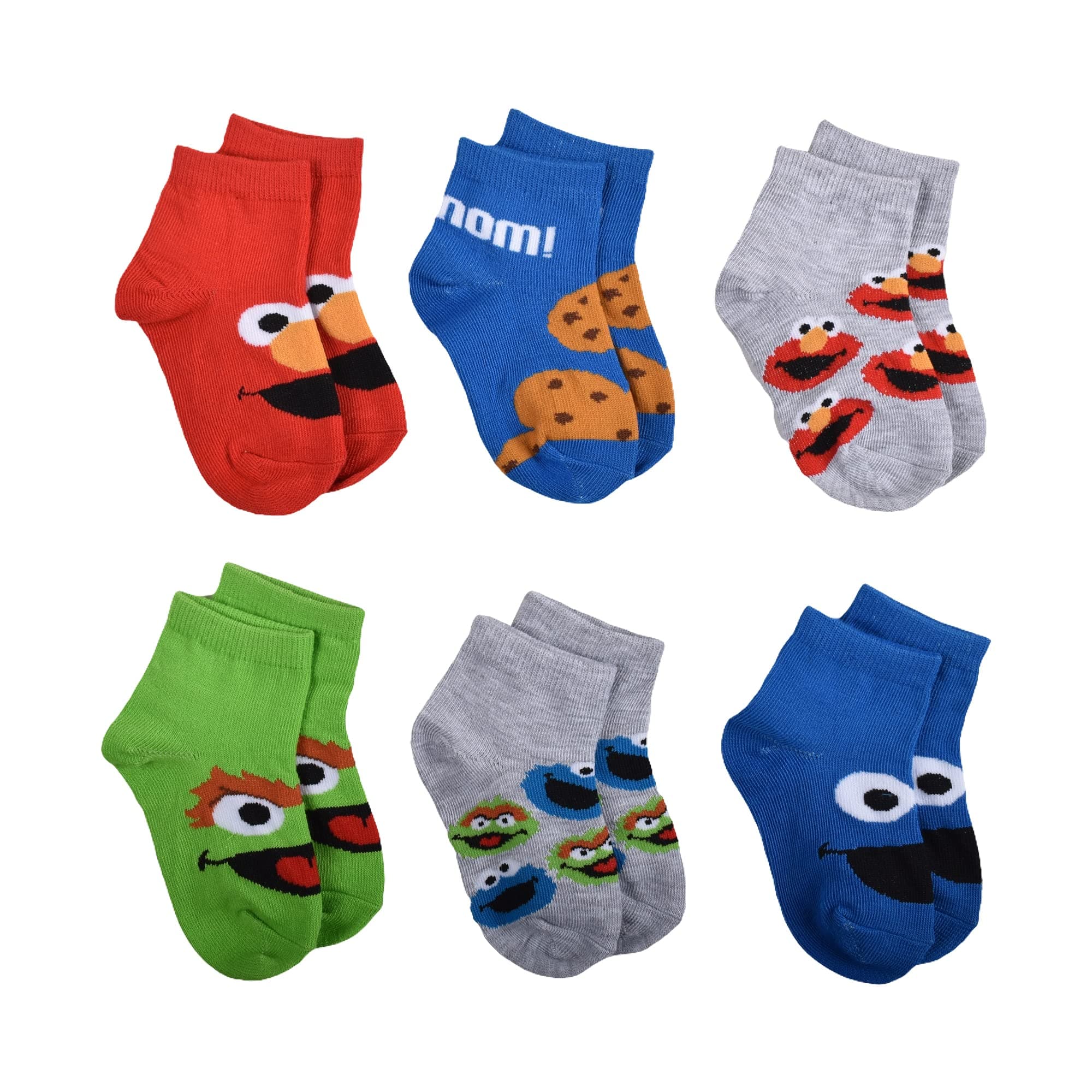 Boys 6-pack Quarter Socks, Red, 2-4T US