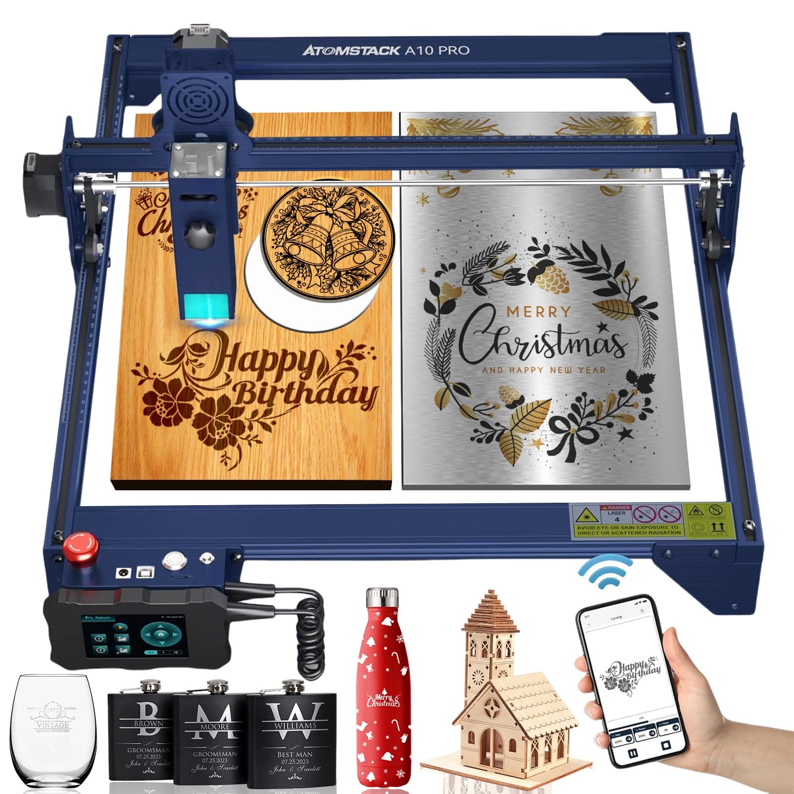 ATOMSTACK A10 Pro Laser Engraver for Professionals, 10000mW Output Laser, Laser Class 4, Laser Cutting Machine for Wood and Acrylic, High-Precision Engraving Machine for Wood and Metal (A10 Pro)