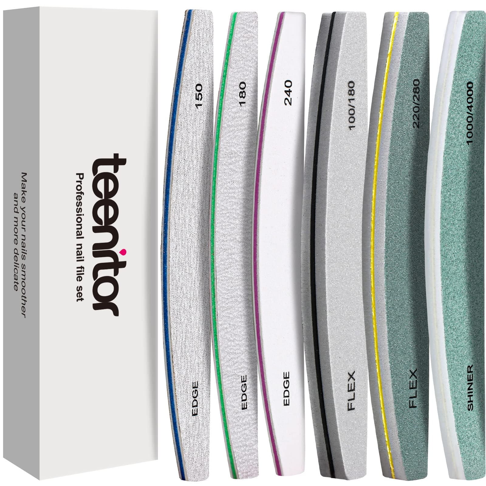 Nail File Buffer, Nail Files, Nail Buffer Set to File, Shape,Smooth, Buffer and Shine Nails, Half-Moon