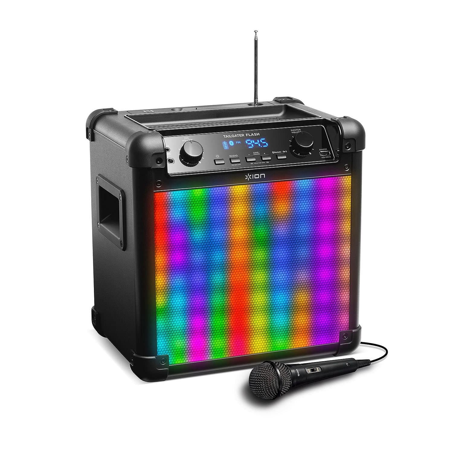 ION Audio Tailgater Flash Wireless Rechargeable Speaker System with Sound-Reactive Lights