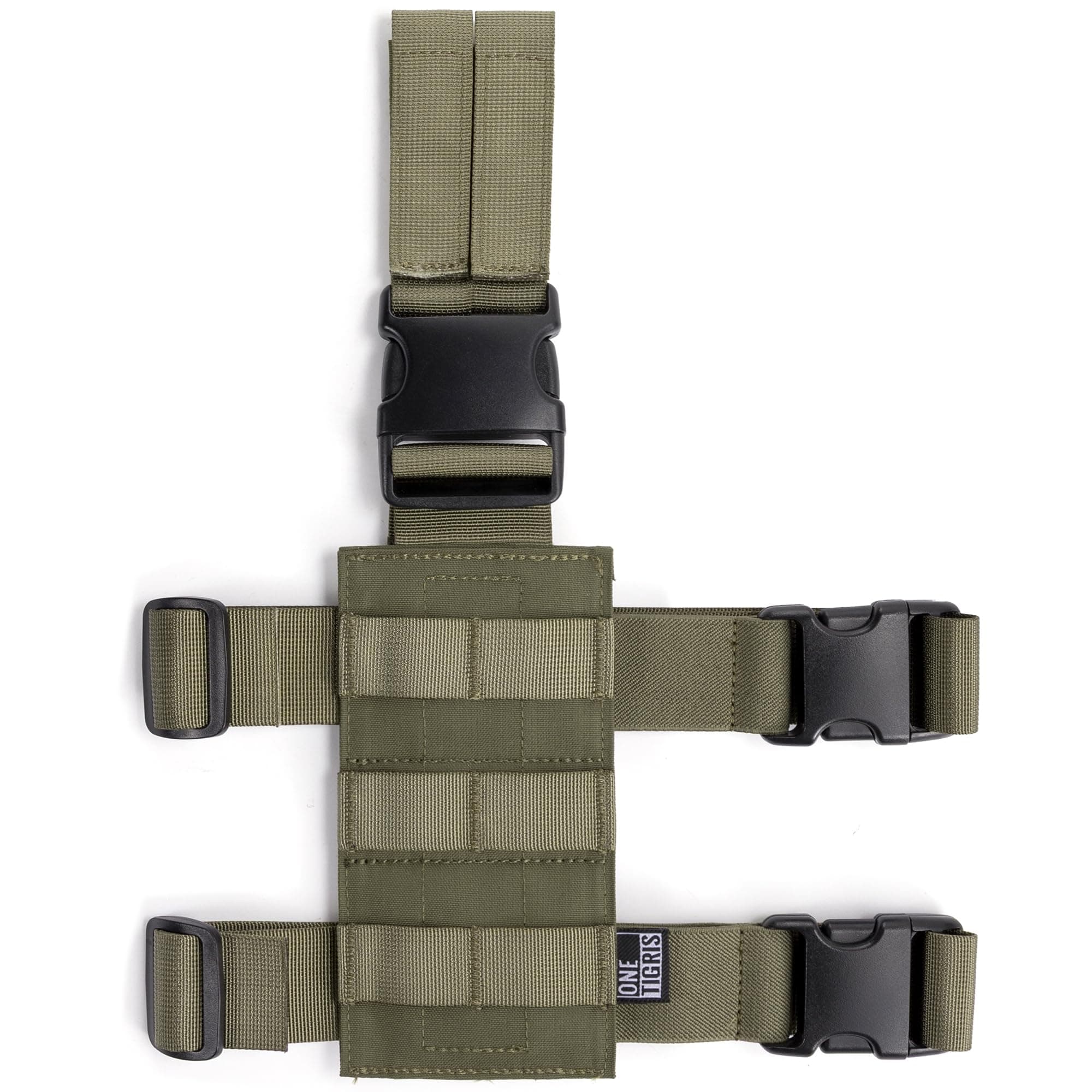 Mini Molle Panel for Tools, Drop Leg Platform Minimalist Adjustable Thigh Rig for Flashlight Green