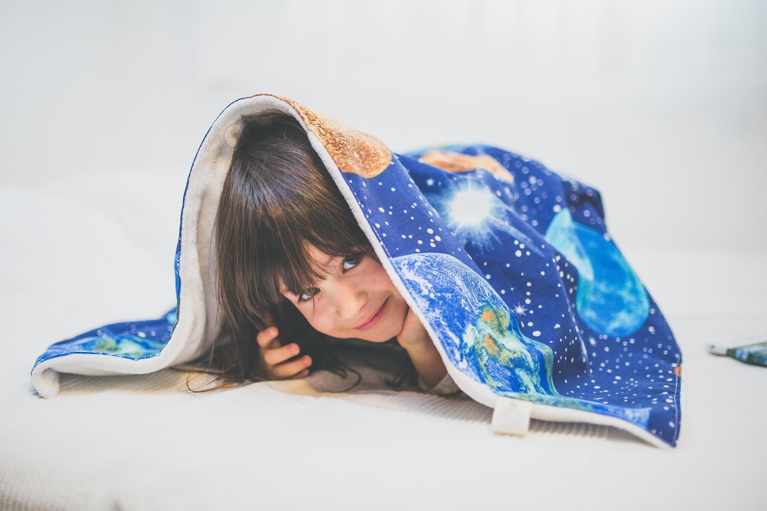 A New Star is Born - a handmade blanket for babies and kids with the coolest theme - Space! a full side of space and the glaxies fabric and a the softest white minky back.