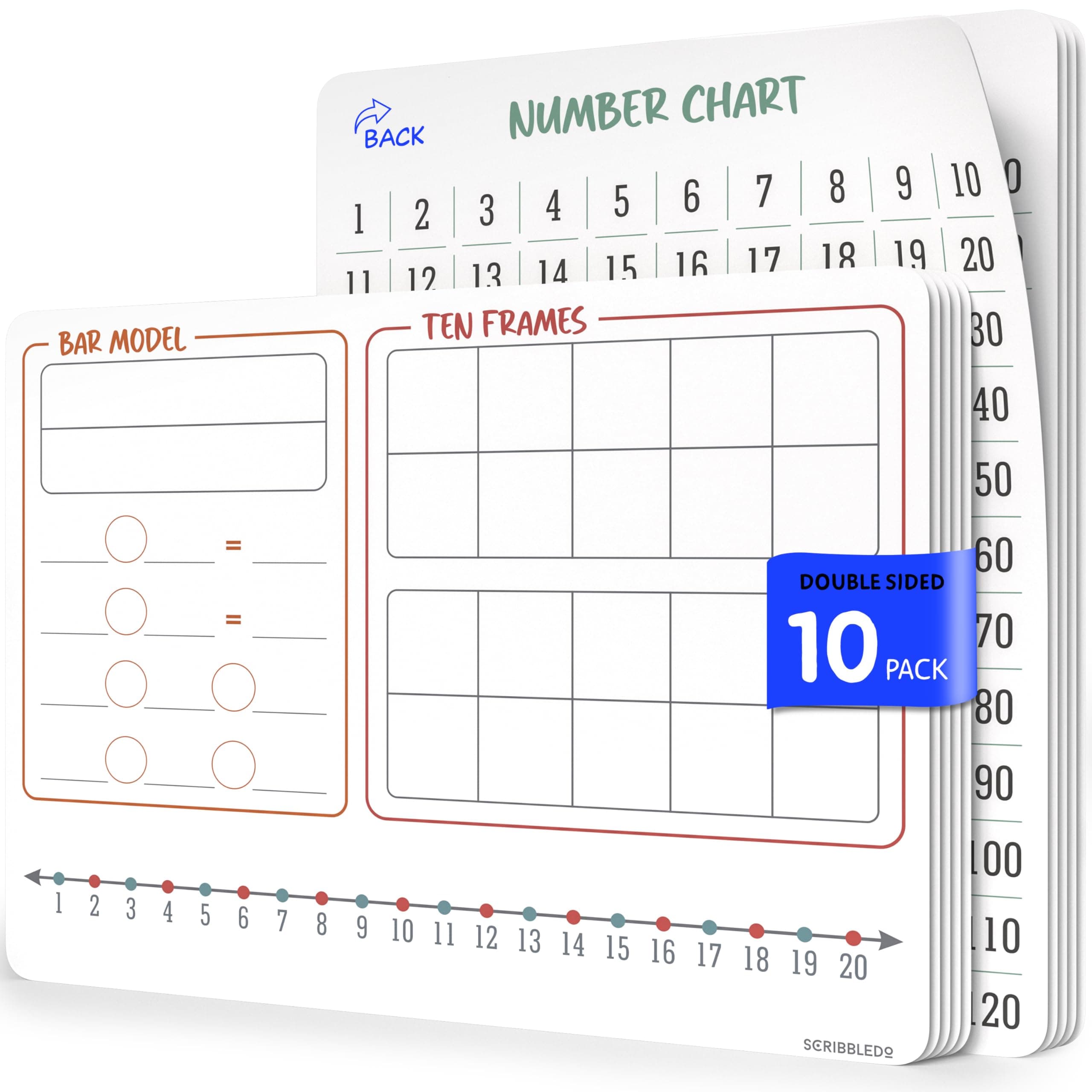 - Bar Model 9”x12” Small White Board Dry Erase Sheets Math Manipulatives Number Chart Ten Frame Number Line Math Supplies Teacher Students Classroom Pack of 10 Sheets