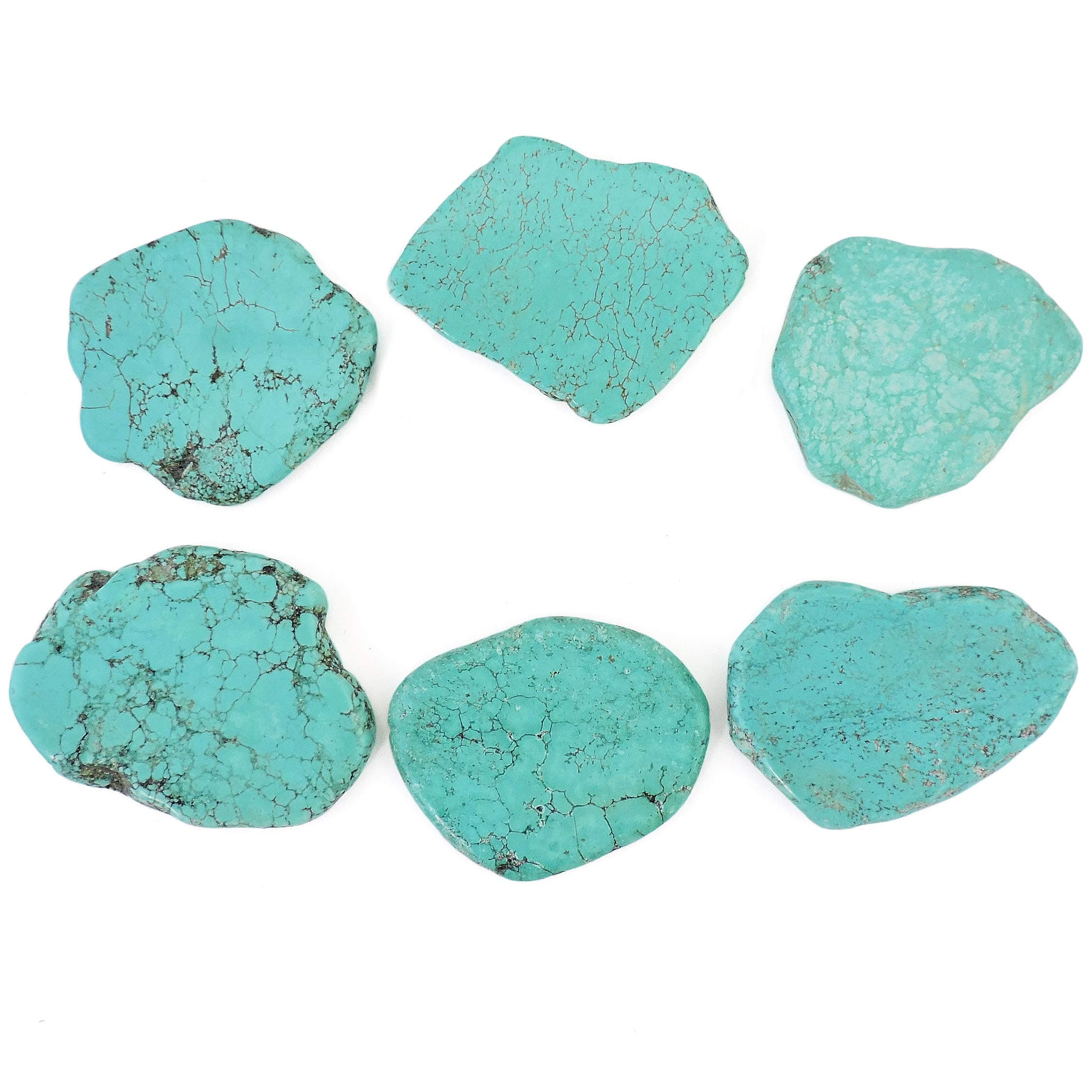 COIRIS 10 Pcs Natural Turquoise Gemstone Big Irregular Shape Chips Stone Loose Beads for Jewelry Making(ZS-1134-XL)