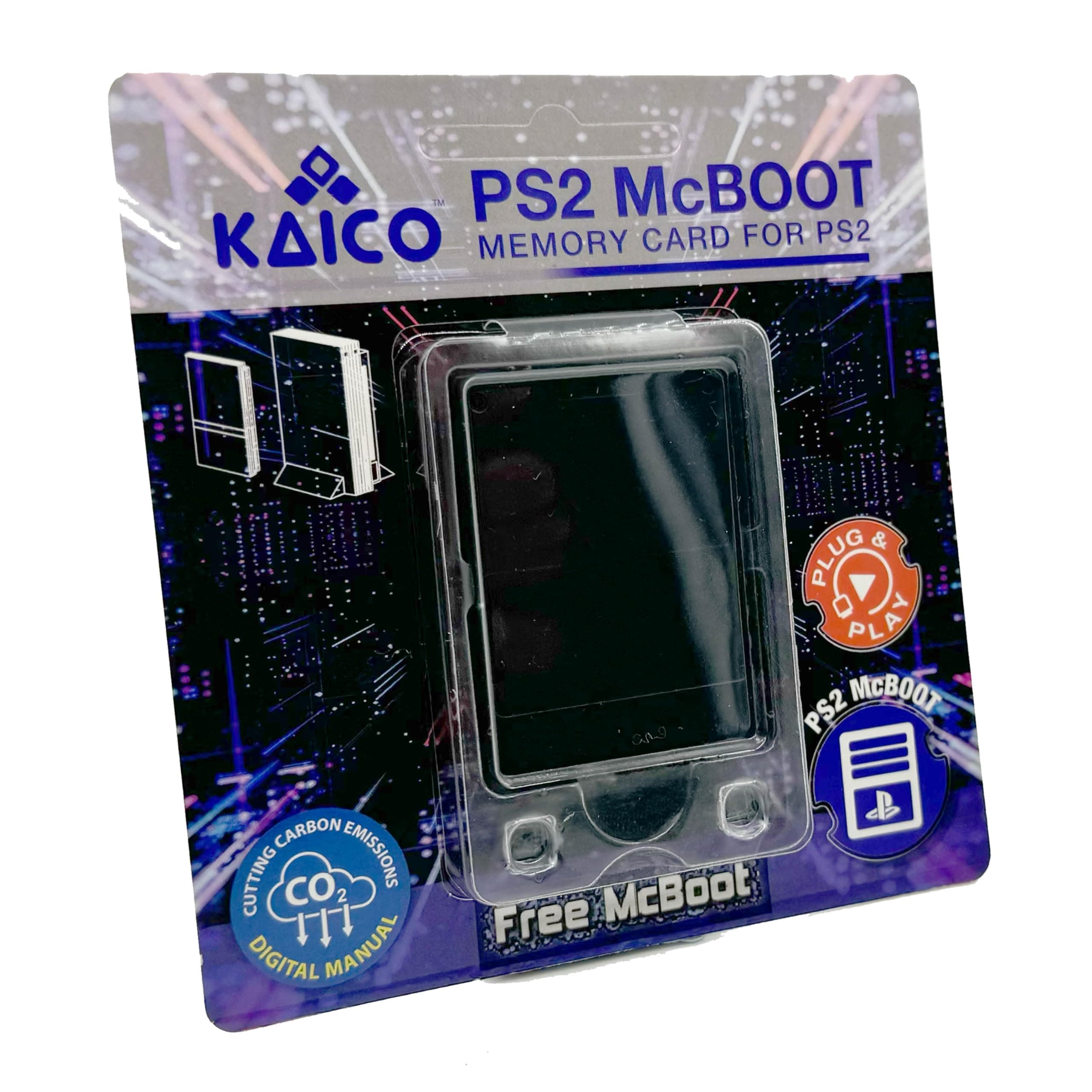 Kaico Free Mcboot 32MB PS2 Memory Card - FMCB PS2 Mcboot 1.966 for Sony PlayStation 2 - Plug and Play