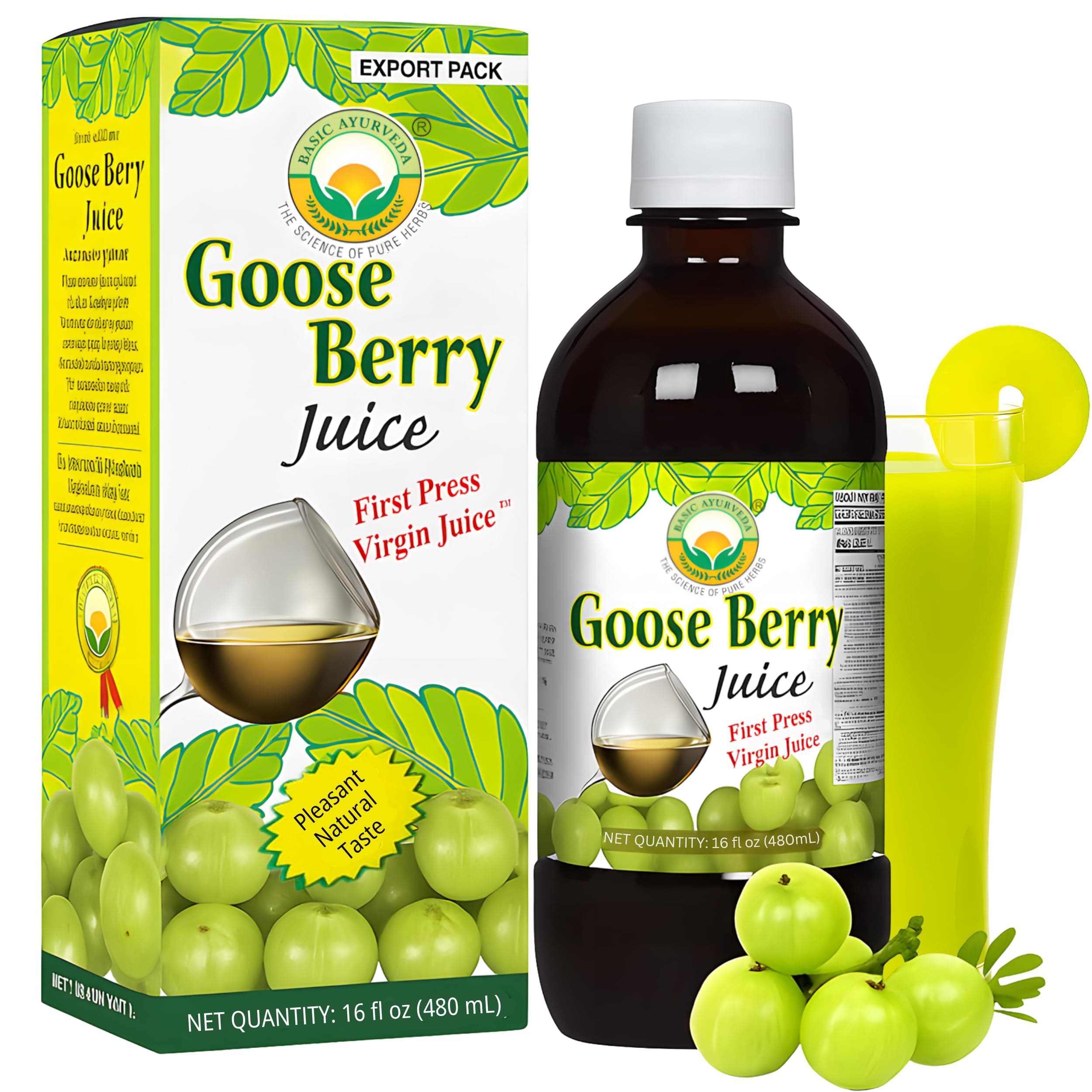Basic Ayurveda Amla (Gooseberry) Juice | 16.23 Fl Oz (480ml) | Rich in Natural Vitamin C for Immunity, Skin Glow & Hair Health | Herbal Detox & Daily Ayurvedic Wellness Drink | No Added Sugar