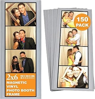 Photo Booth Nook | 2x6 Flexible Magnetic Photo Booth Picture Frames (150 Count) | Crystal Clear Display with Strong Magnet | Bulk