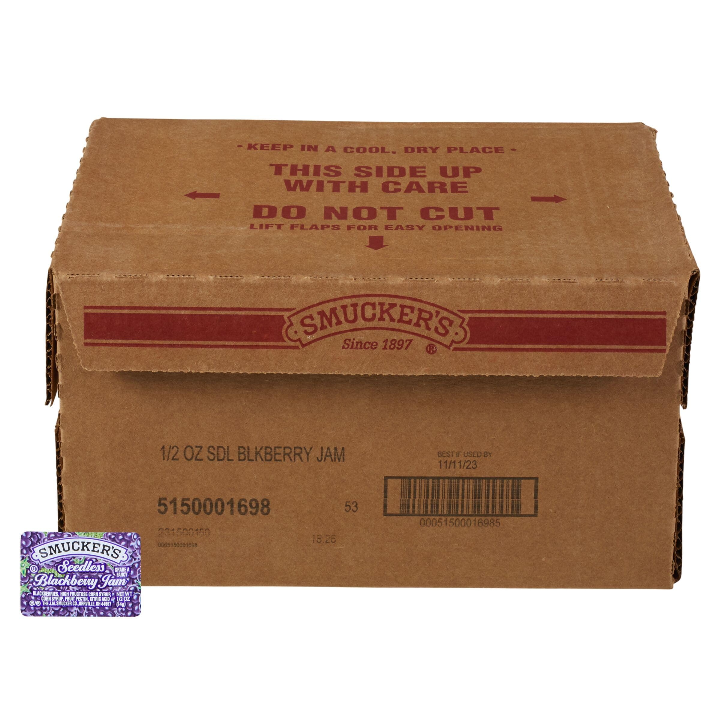 Seedless Blackberry Jam, Portion Control, 0.5 Ounces