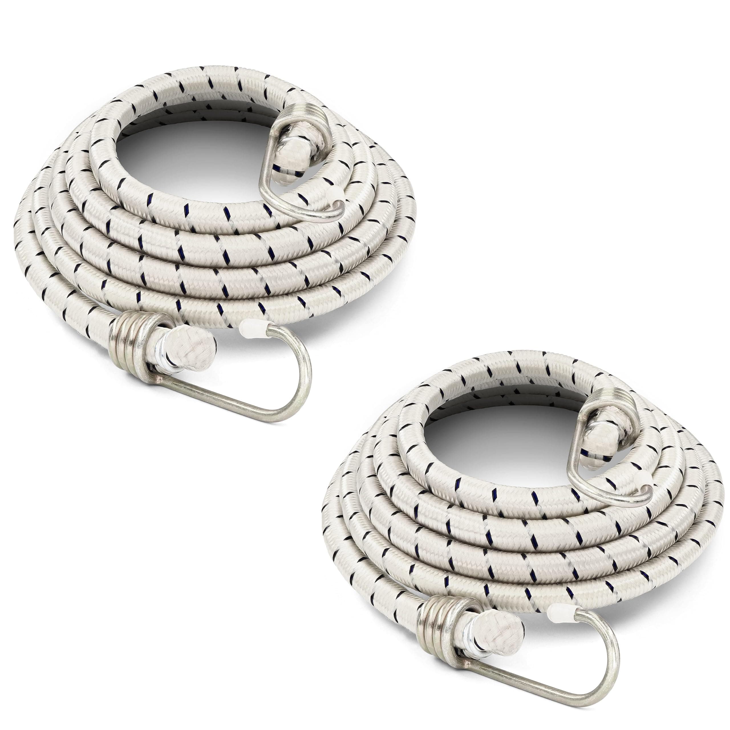 HBSTUDIO 2 Pack 1.8m Long Bungee Cords, Heavy Duty Bungee Straps with Durable Metal Hooks for Bikes, Camping, Outdoors, Great for Tie Downs, and Secure Your Cargo, Weatherproof, Abrasion Resistant