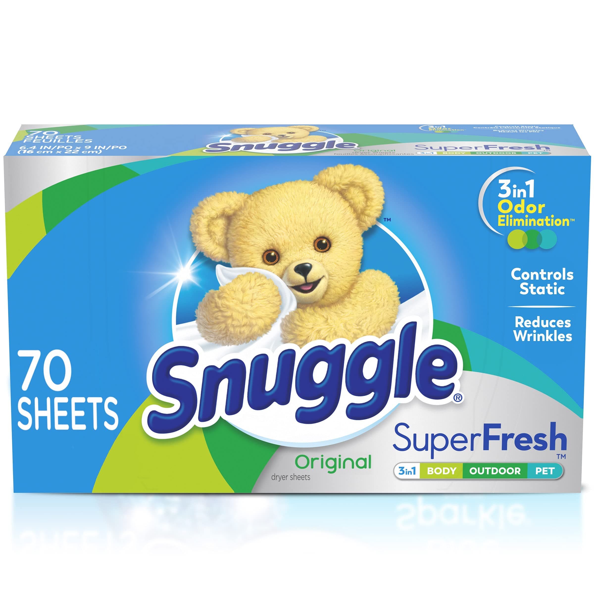 Snuggle Plus Super Fresh Fabric Softener Dryer Sheets with Odor Fighting Ingredients, 70 Count by Snuggle